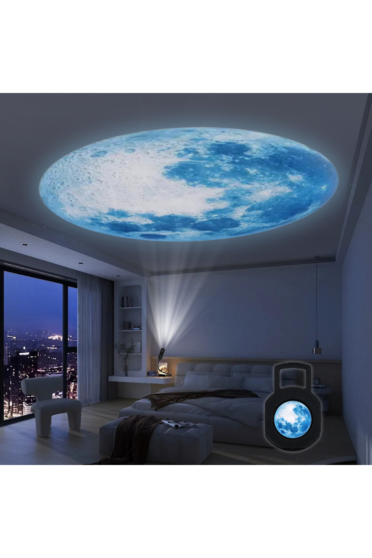 Choice USB Plug black Moon lamp, LED lamp, blue planet