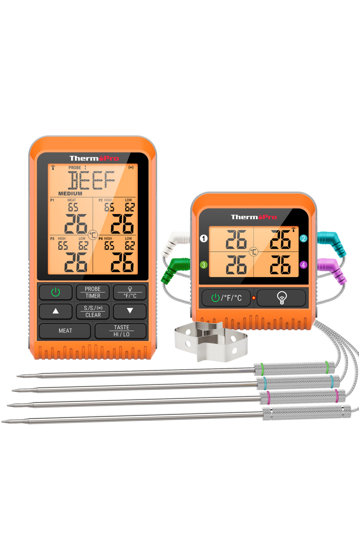 Choice-Thermopro Tp829 Backlight 4 Meat Probes 300m Wireless Barbecue Oven Thermometer For Meat Digital ... 8