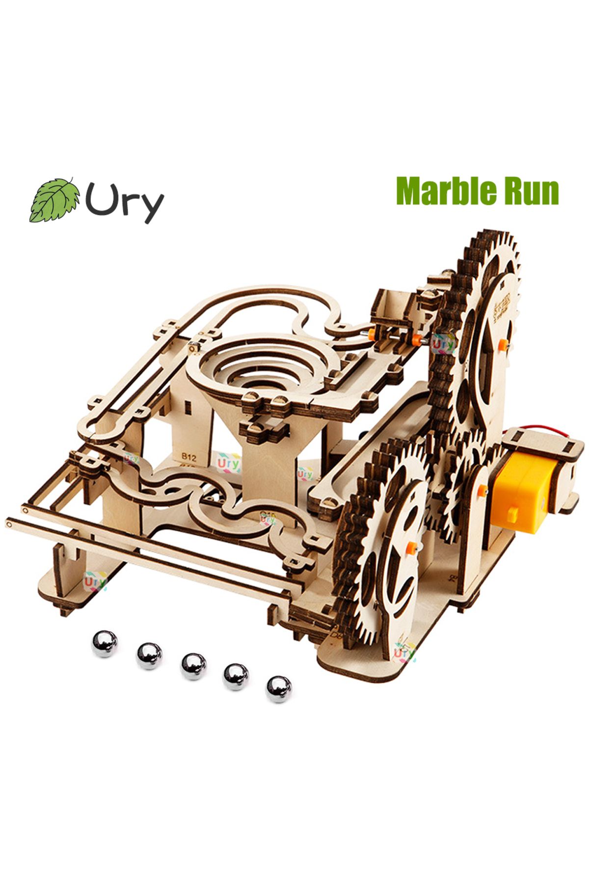 Choice-TMQ002 With Box Ury 3D Wooden Puzzles Electric Catapult Track Device Marble Run Set Mechanical Model 1