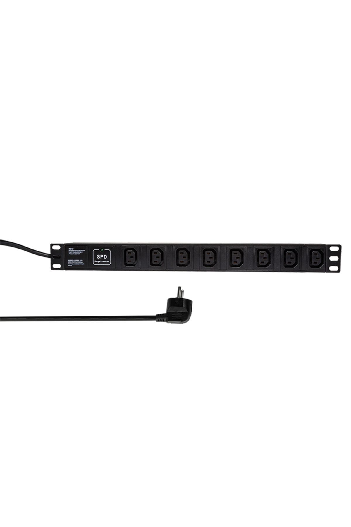 LogiLink-PDU Logilink 1U pentru rack 19 inch PDU8A01, 8 prize IEC, intrare Schuko, max 16 A 1