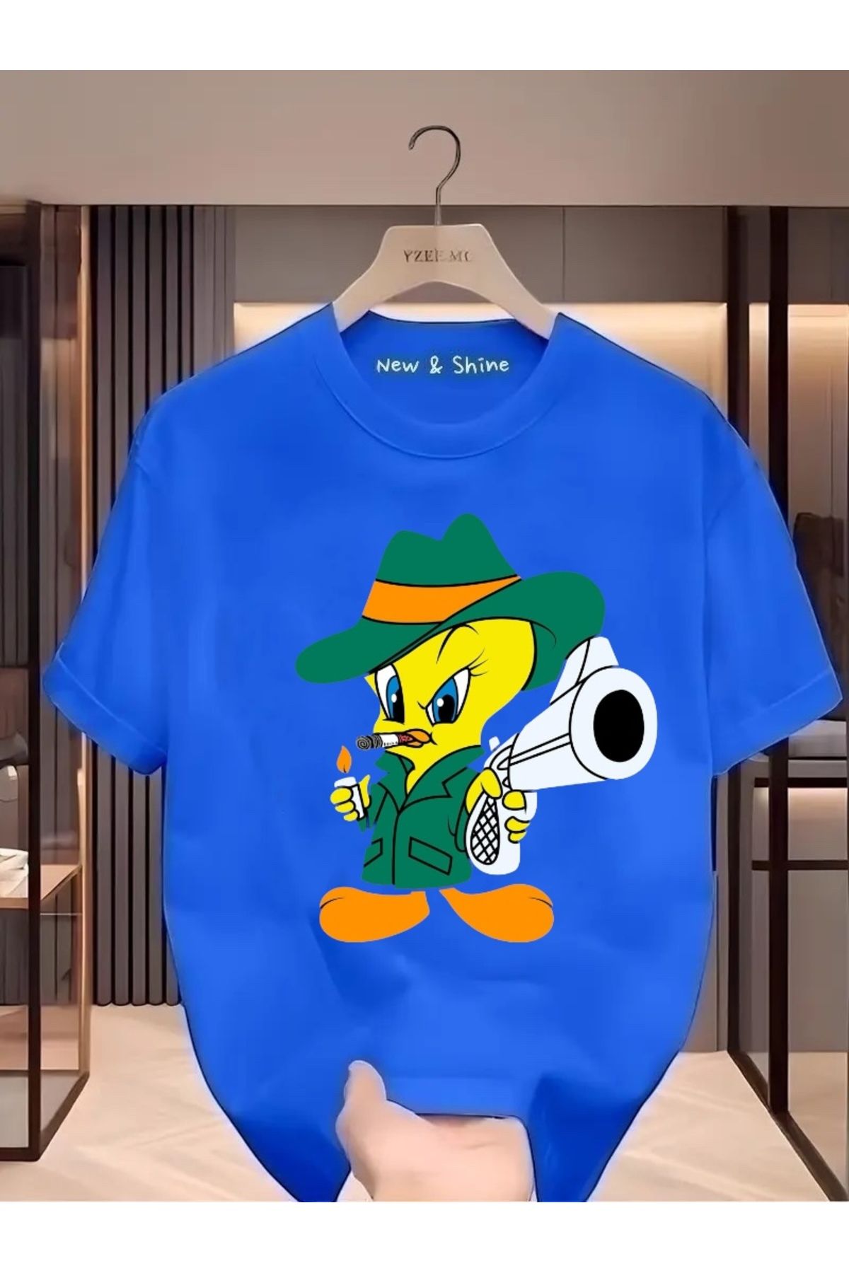 New Shine Tricou Supradimensionat Cu Imprimeu Tweety Unisex - 5XL