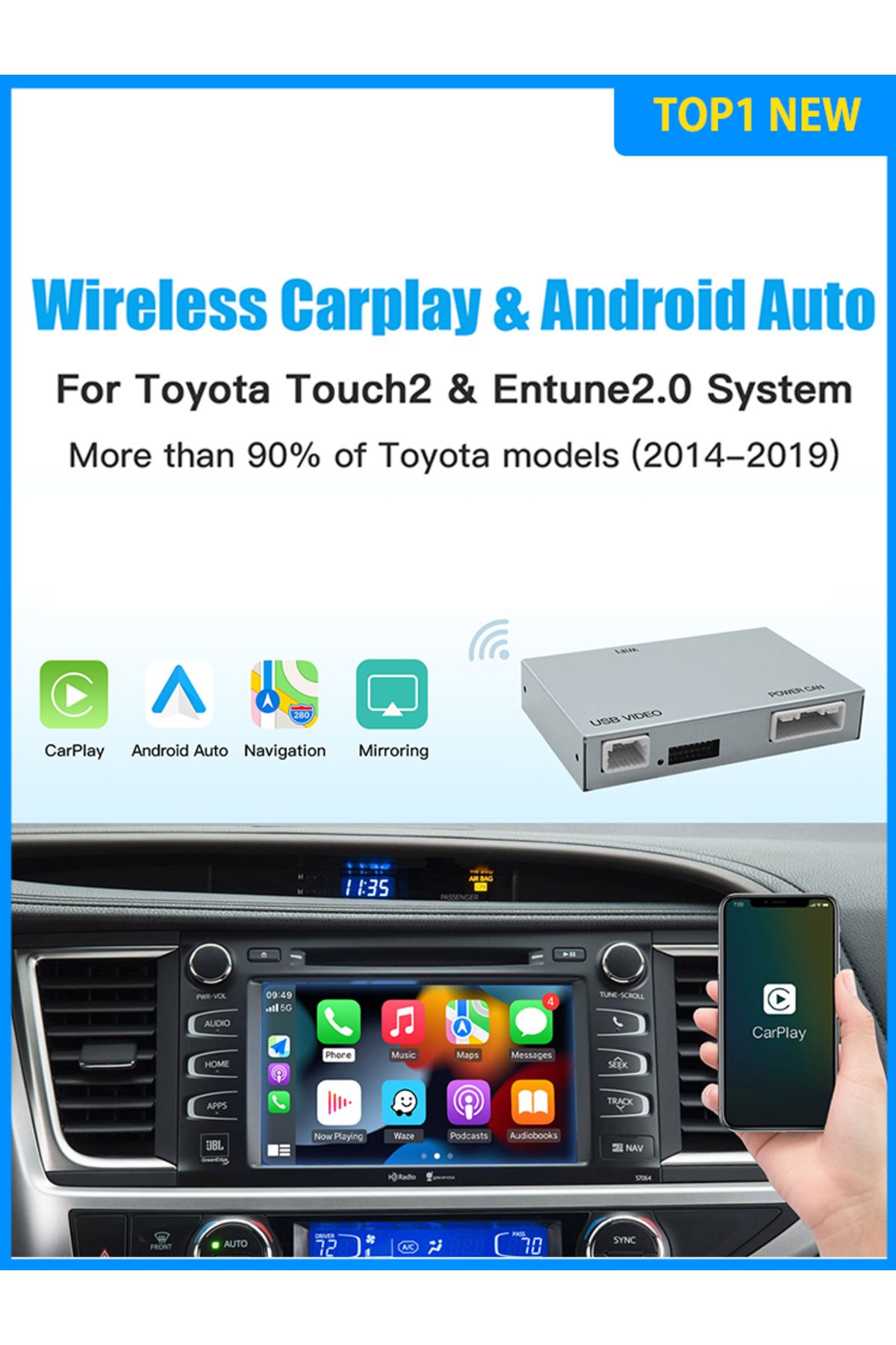 Choice-Wireless Carplay Android Auto For TOYOTA CHR RAV4 Avalon Corolla Camry yaris Auris RAV4 Highlande... 8