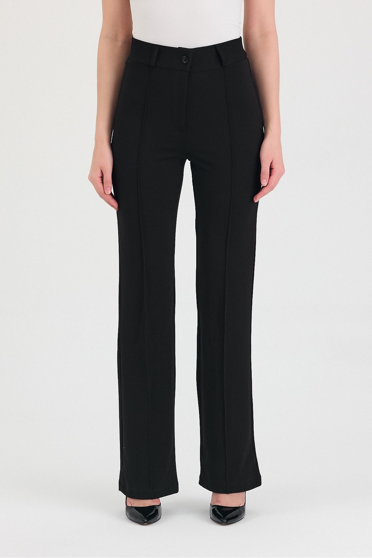 Livik-Black Çimalı Women's Shabby Super High Shabby Palazzo Pants 4