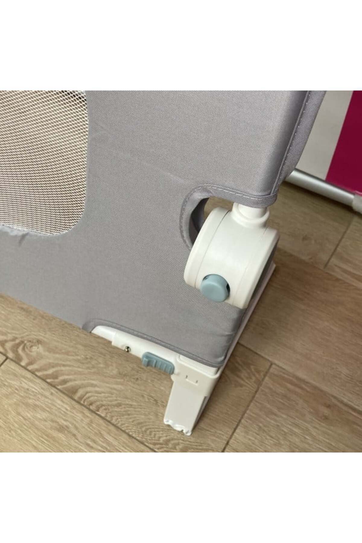 Empria-Bariera protectie pat copii, rabatabila, 160 cm, Alb/Gri, bariera pat bebe 23