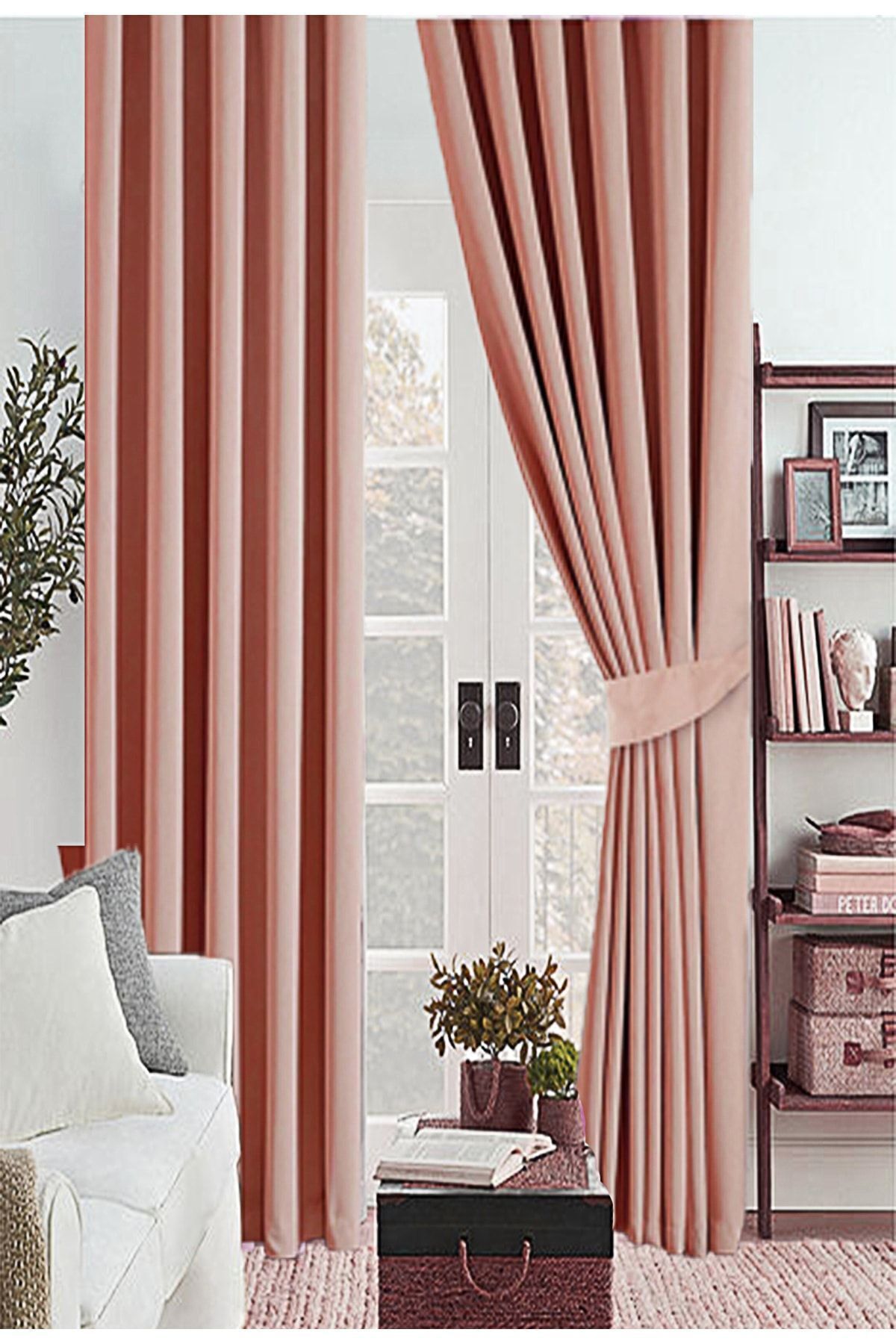 farbateks-Powder Dried Rose Pink Color Thick Sunshade Blackout Blackening Background Curtain Flat Planting 2