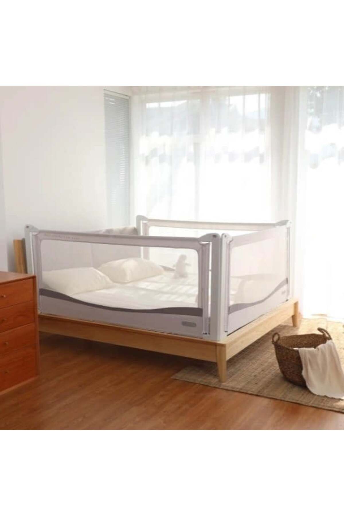 Chock chick-Premium XXL bed side protection, adjustable height 81-96 cm, 150 cm, Light gray 12
