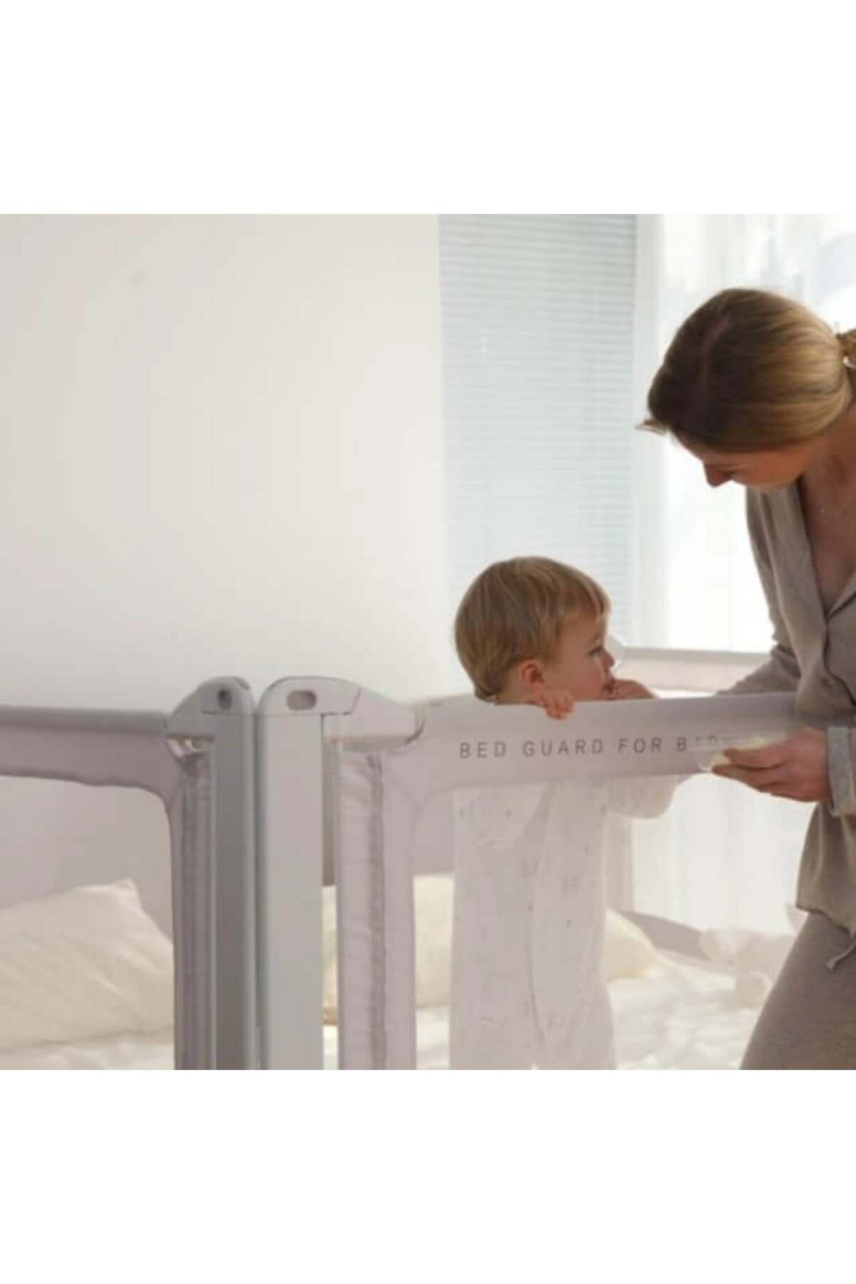 Chock chick-Premium XXL bed side protection, adjustable height 81-96 cm, 150 cm, Light gray 6