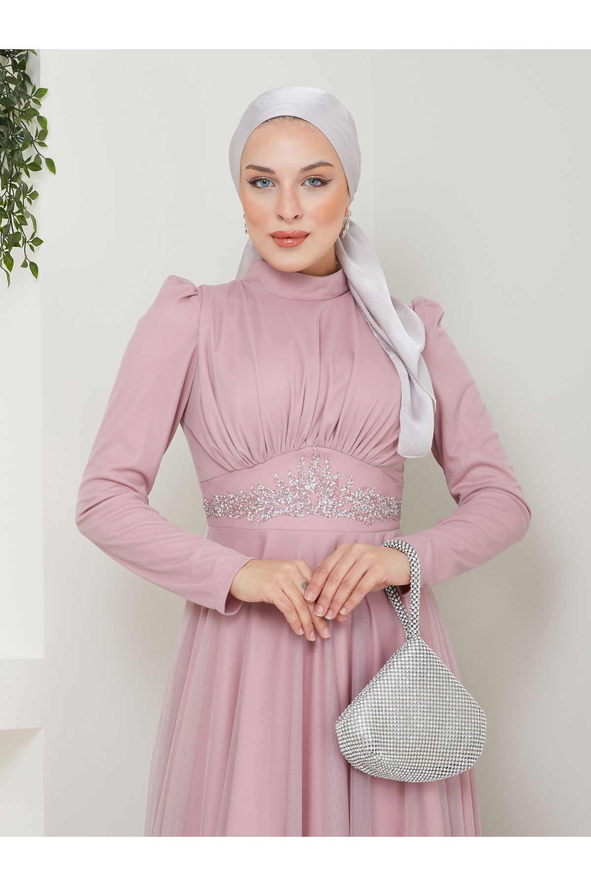 TesettürButik-Sultan Hijab Evening Dress 3