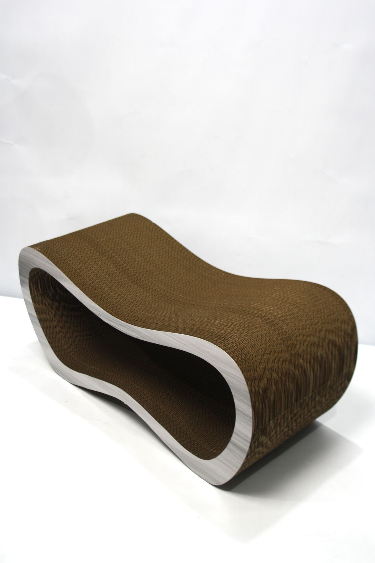 Lazy Paws-Cardboard Cat Scratch Sofa - Set of 4 - Gray Wood Pattern 7