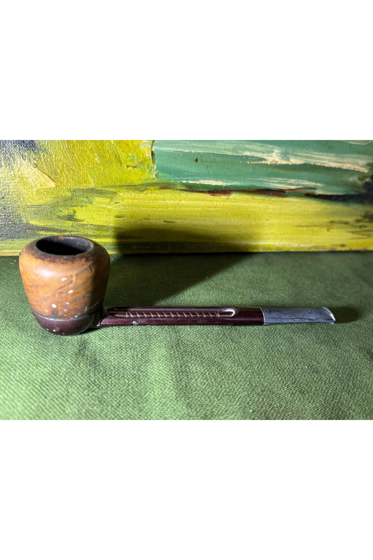 tayfuntufan antika koleksiyon falcon fransız pipo - 15 cm uzunluğunda