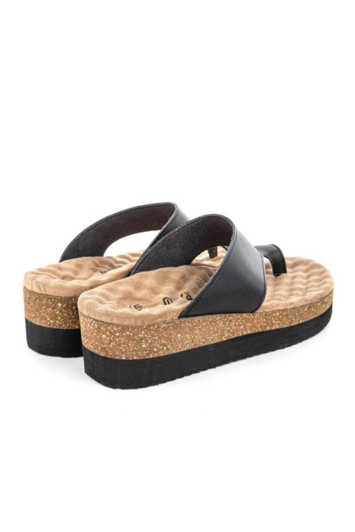 Muya-Anatomical Sole Women's Slippers, Black Beige, Sizes 36-40 4