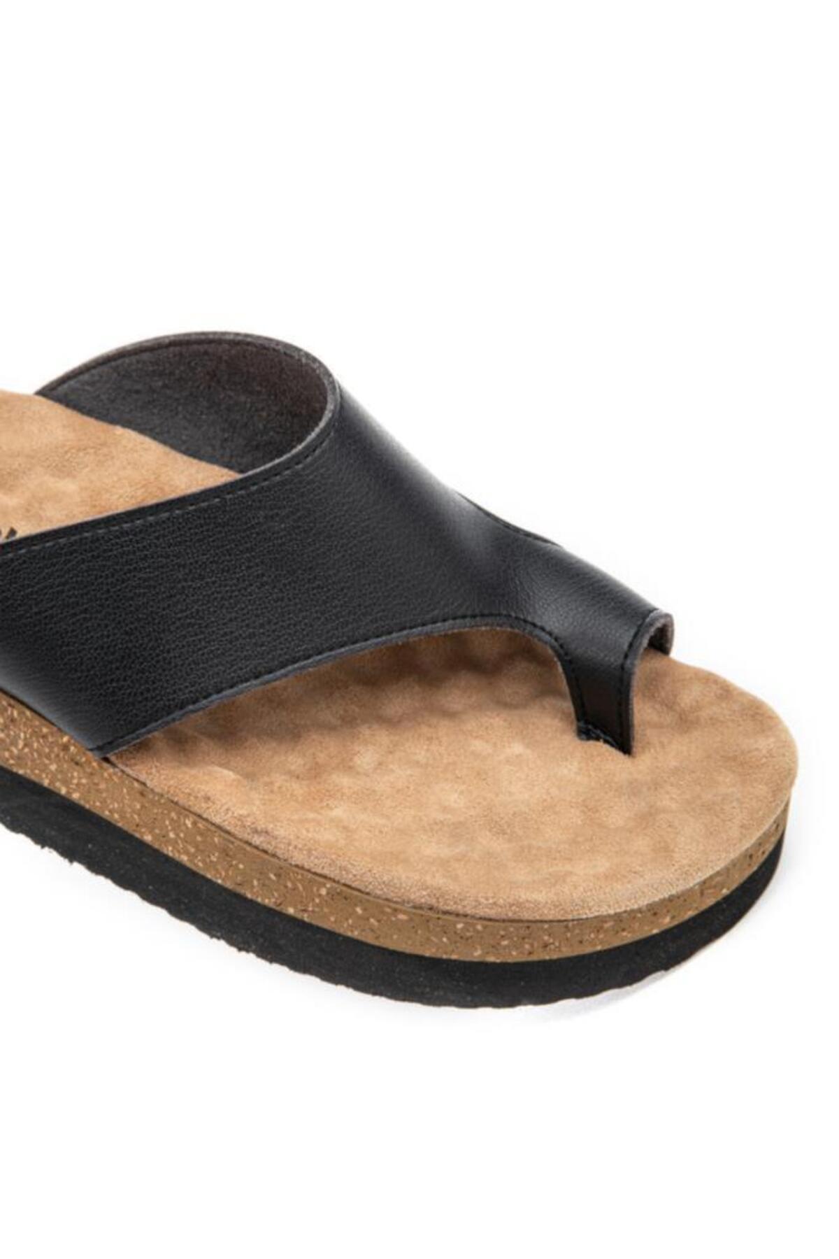 Muya-Anatomical Sole Women's Slippers, Black Beige, Sizes 36-40 3