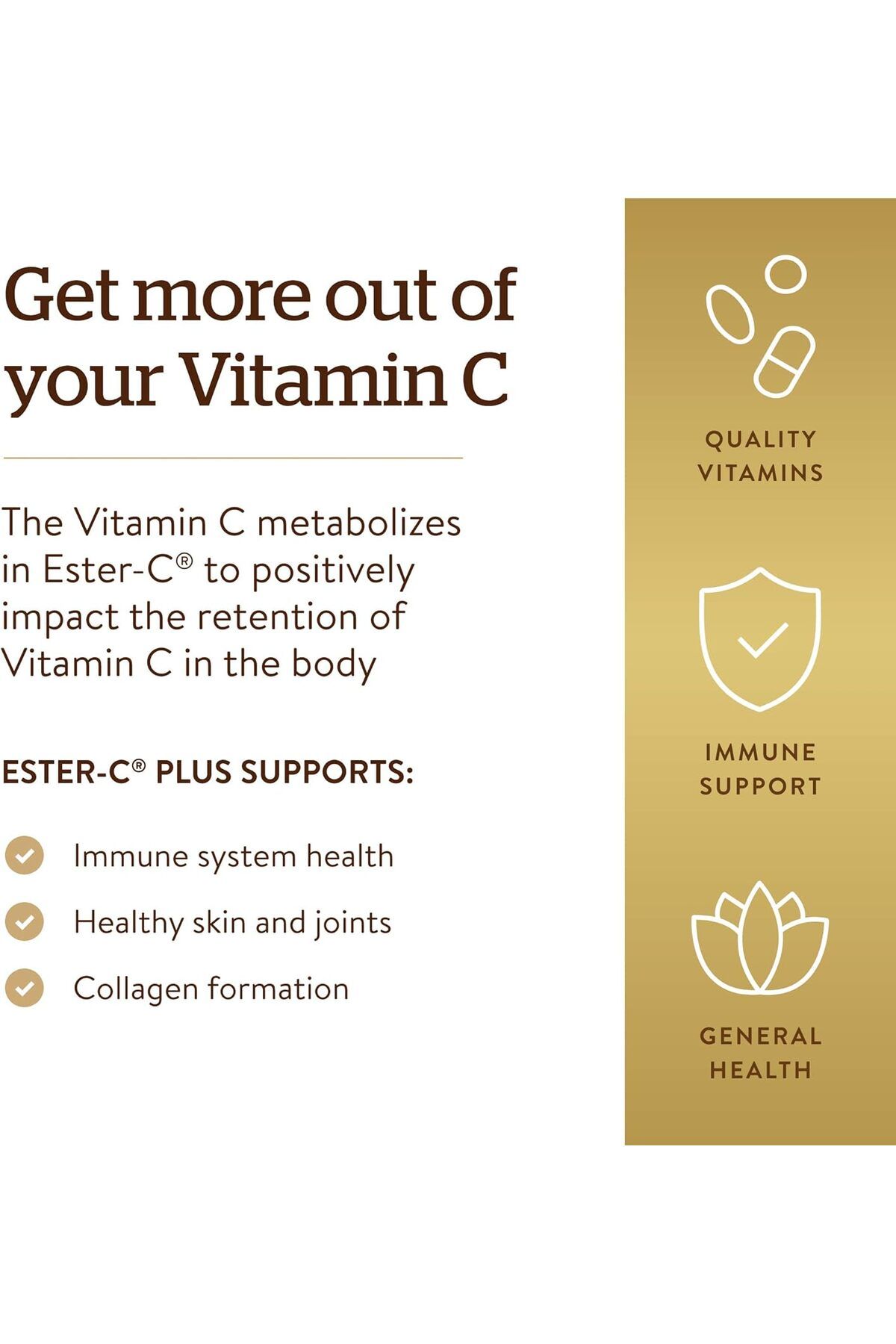 Solgar-Solgar - Ester-C Plus Vitamin C (Ester-C Ascorbate Complex) 1000 mg, 60 Tablets 9