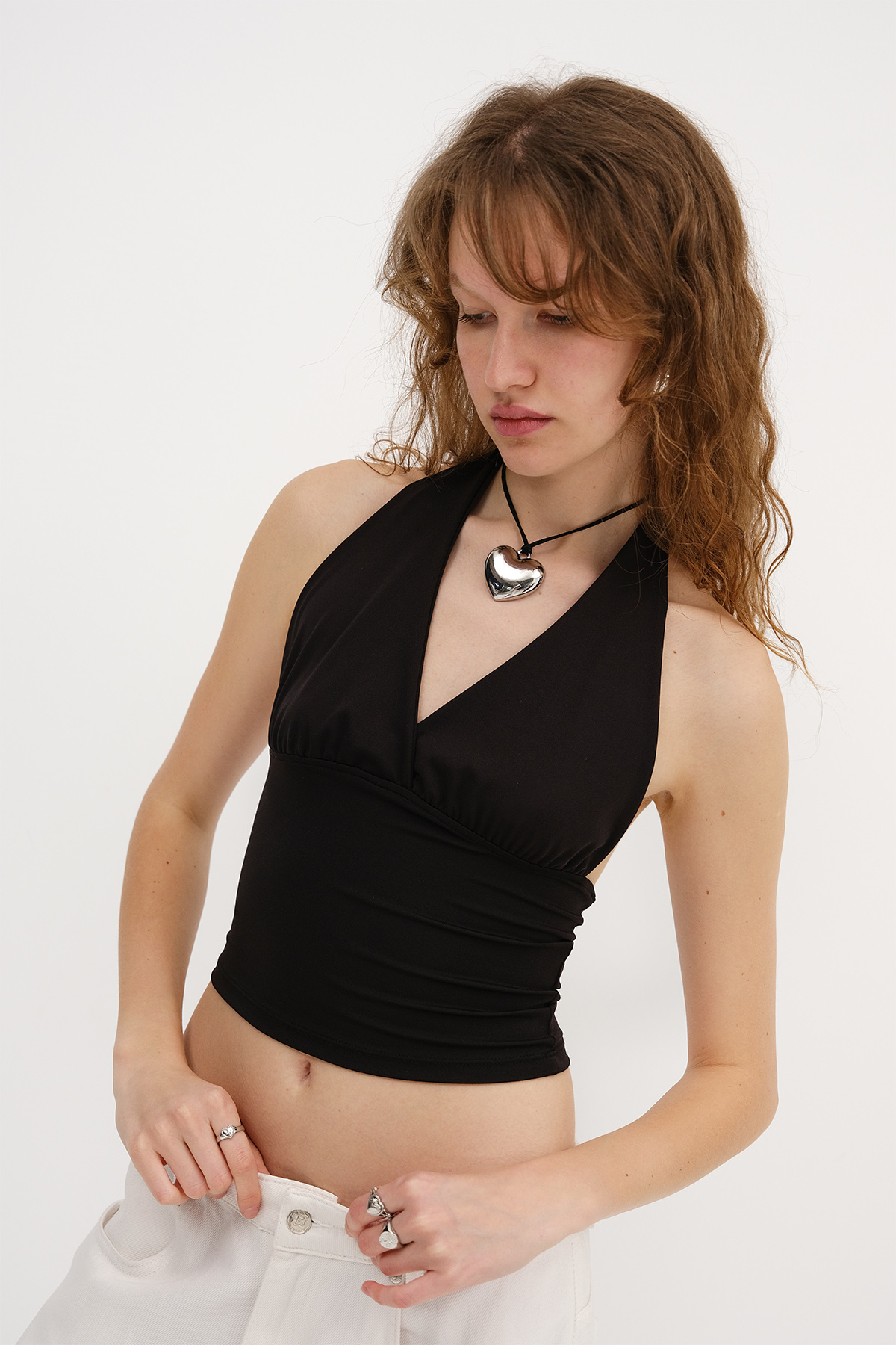 Addax  Boyundan Bağlamalı Crop Bluz B0300-s11 - Görsel 4