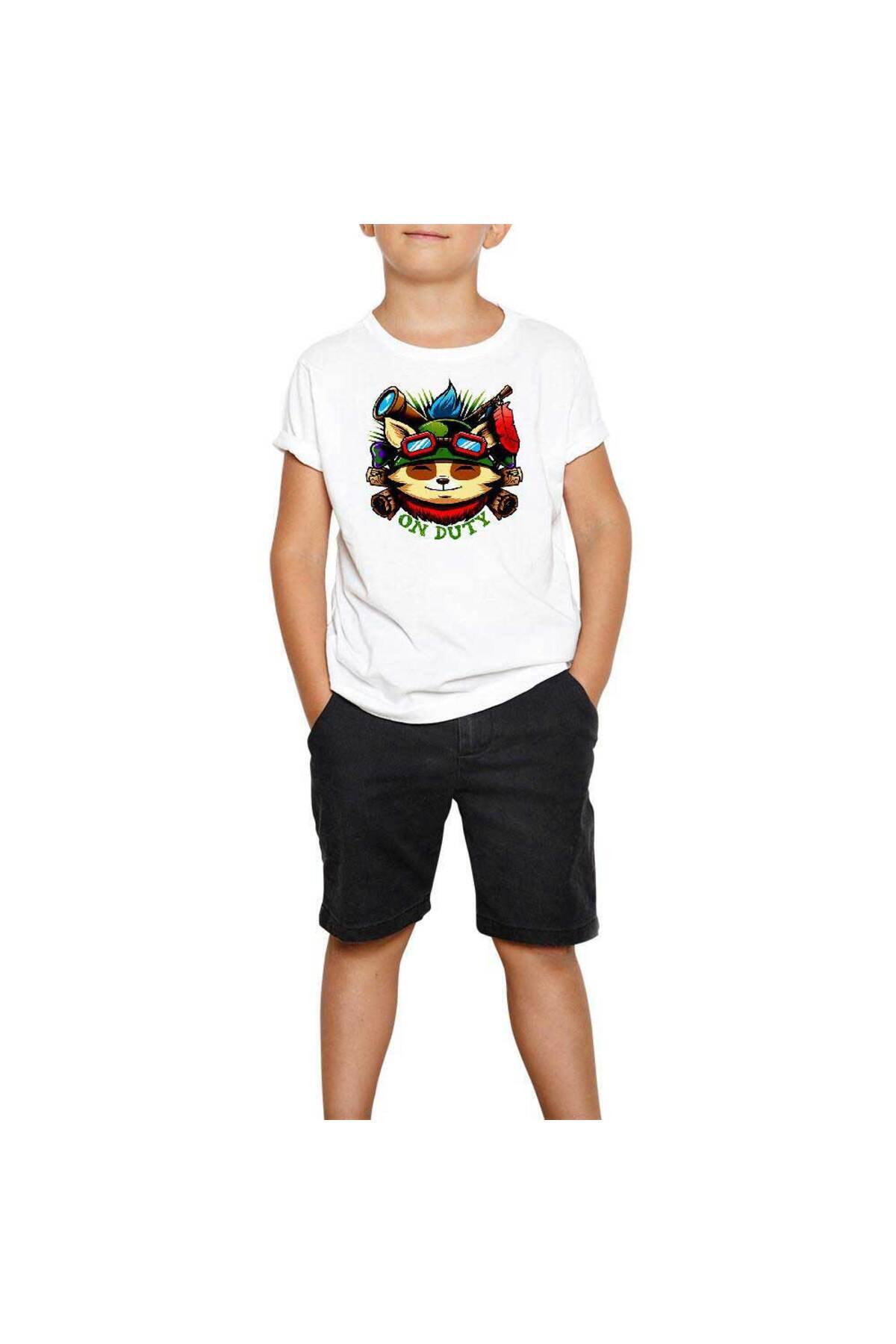 Z zepplin-Lol Teemo on Duty White Kids T-Shirt 1