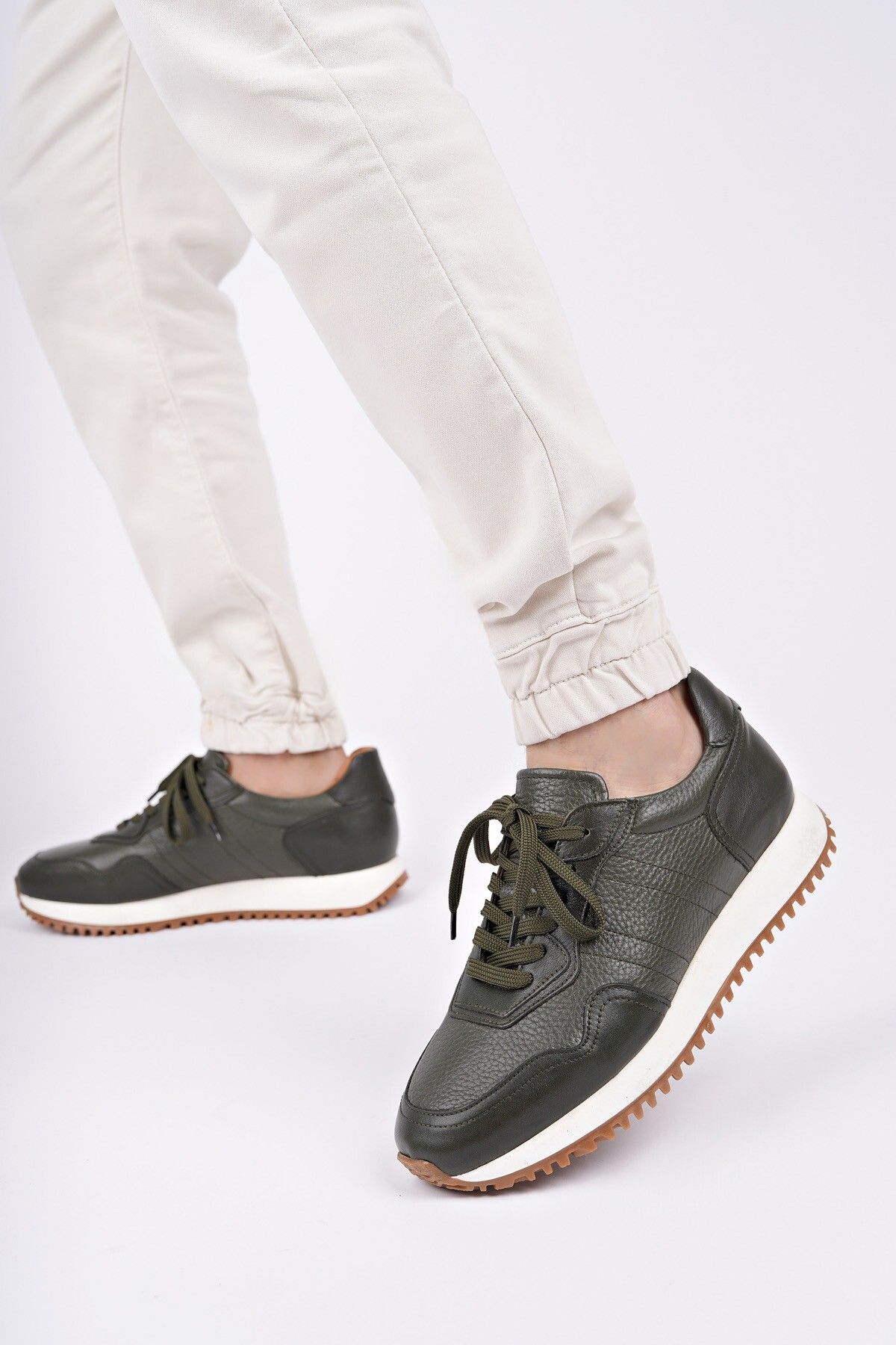 MUGGO-Harwil Thick Sole Lace-Up Genuine Leather Men's Casual Sneaker Sports Shoes 6