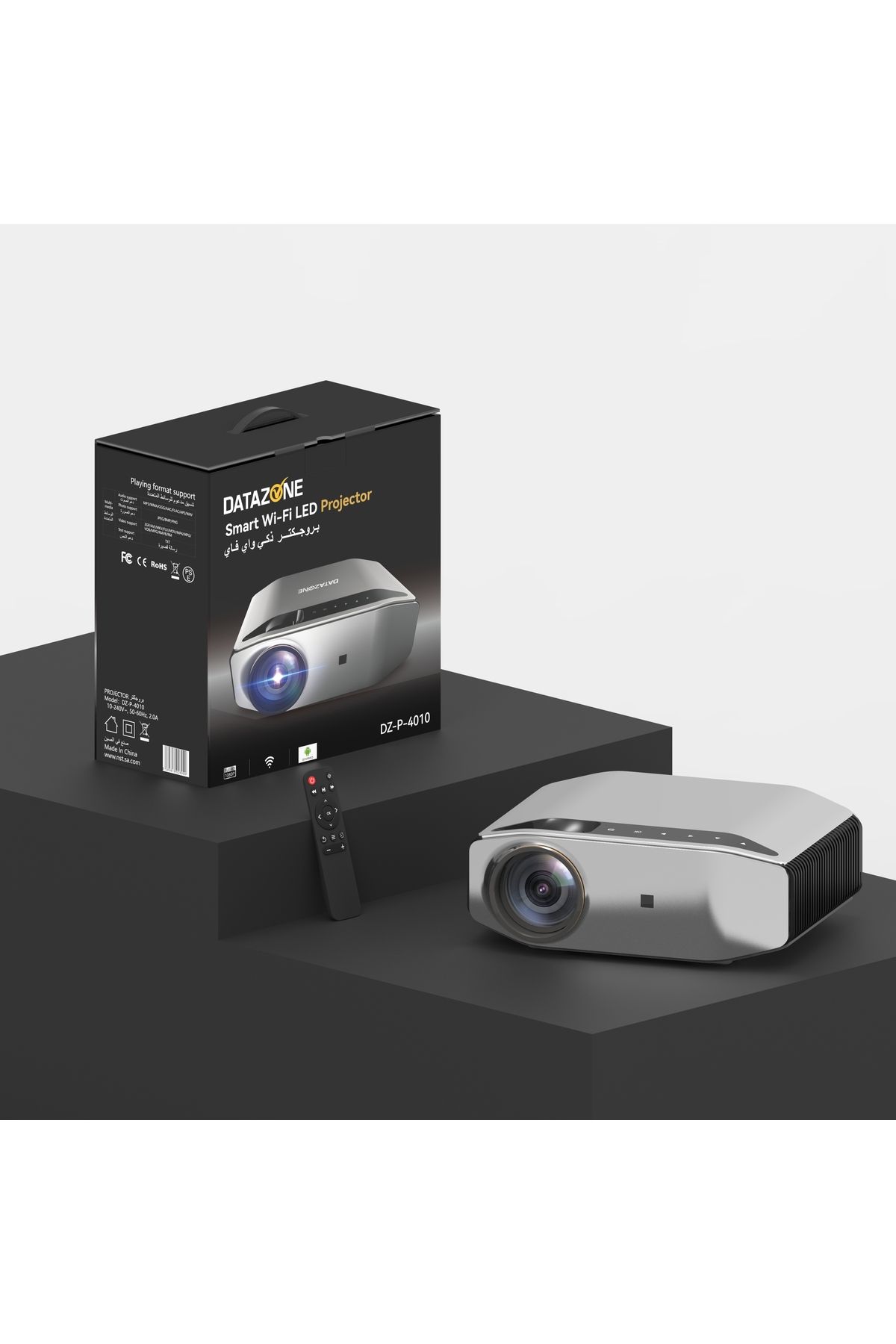 Datazone-Full HD Projector, WiFi and Bluetooth Smart Projector, 3800L Compatible with iOS iPhone, Android 2