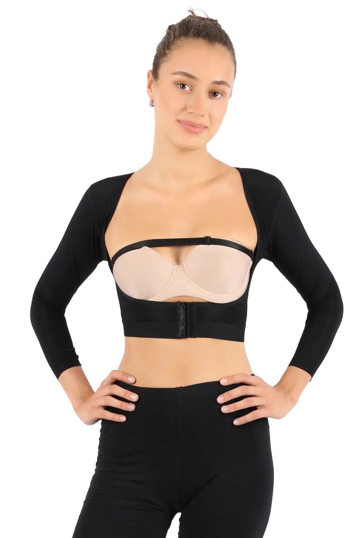 SerenityHaven Supportline Önden Agraflı Liposuction Kompresyon Kolluğu | Sıkılaştırıcı ve Destekleyici Korse