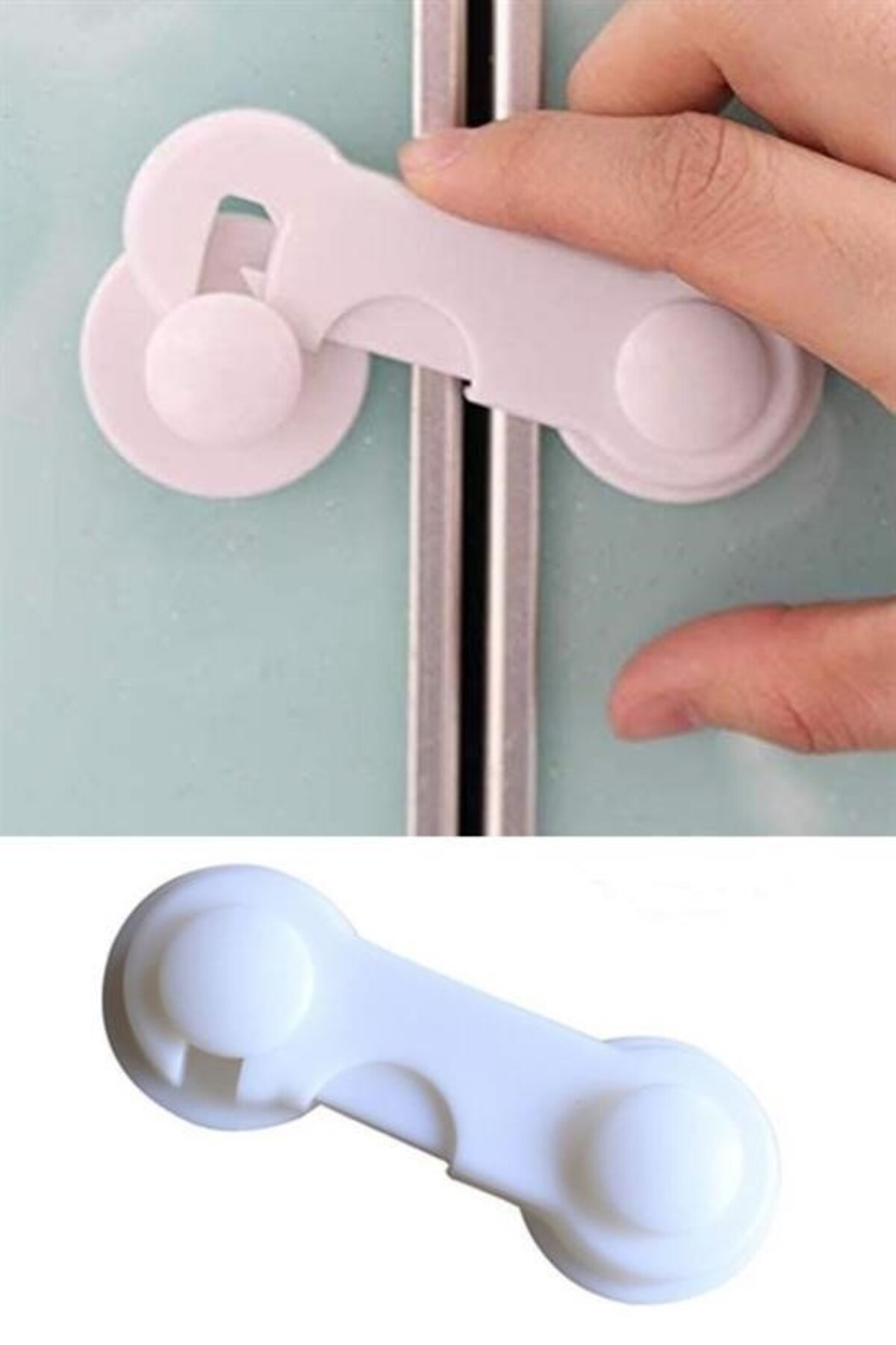 NW NessiWorld BUFFER® Bebek Çocuk Güvenliği Çekmece ve Dolap İçin Kendiliğinde Yapışkanlı Vidasız Kapak Kilidi fotoğrafı 6 (önizleme)