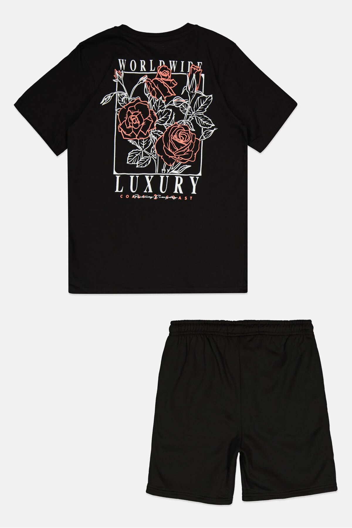 Brooklyn-Kids Boy 2Pcs Printed Top And Bottom Set, Black 2