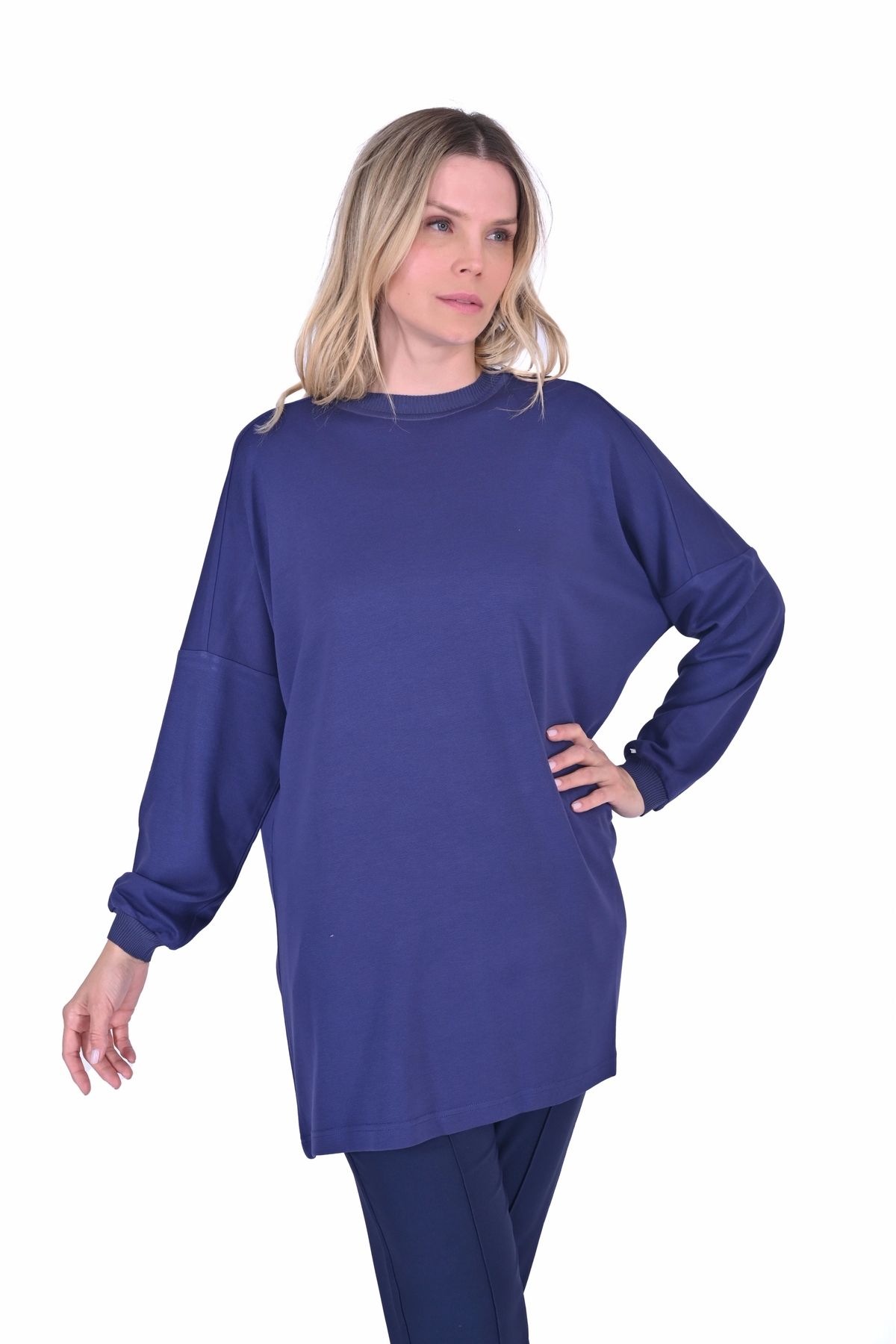 Invee-Invee 6977 Cotton Tunic - Indigo 2