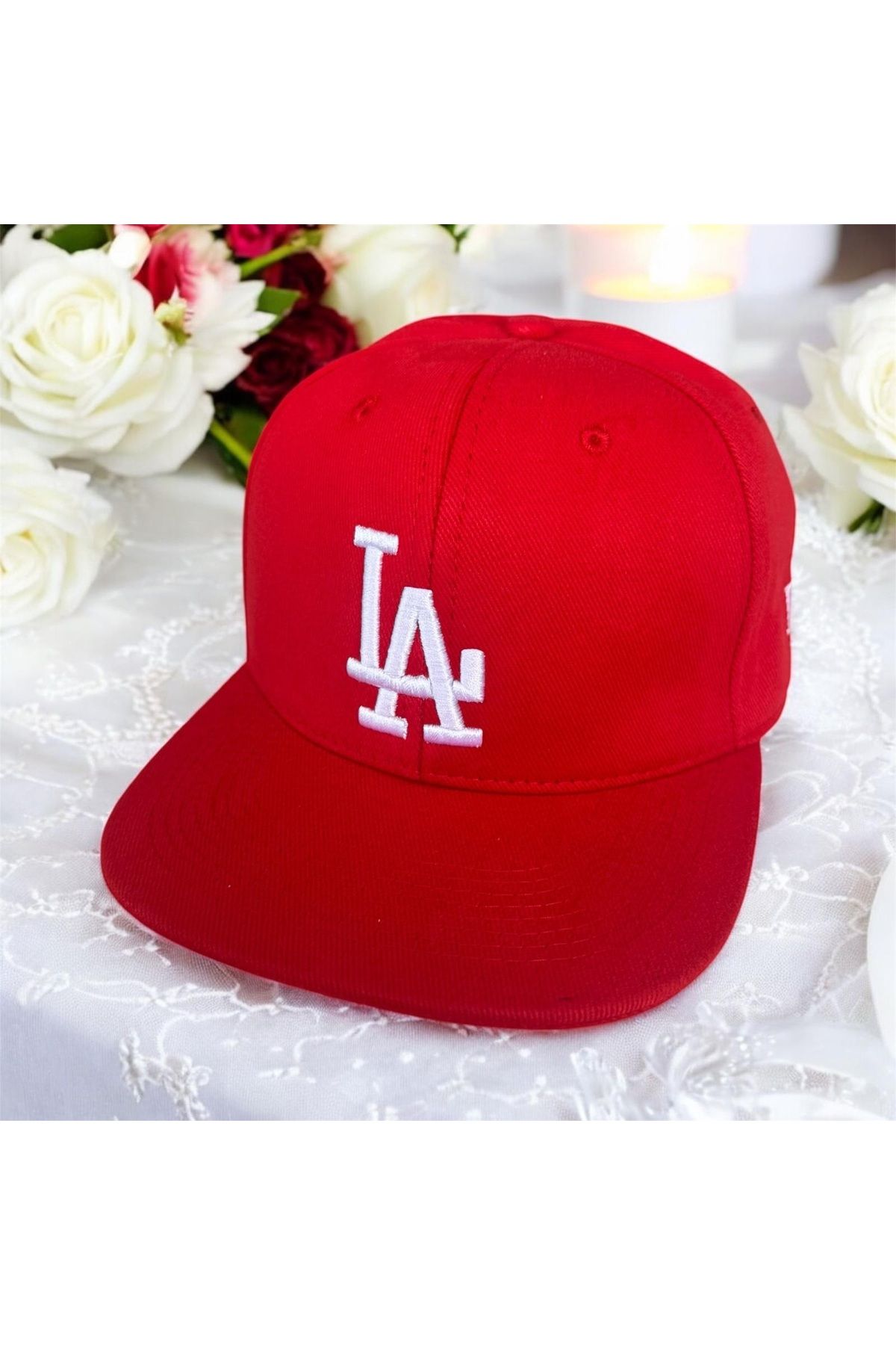 awix Spor Unisex LA Los Angeles Nakışlı Hip Hop Snapback Rapper Basket Cap Şapka BEYAZ