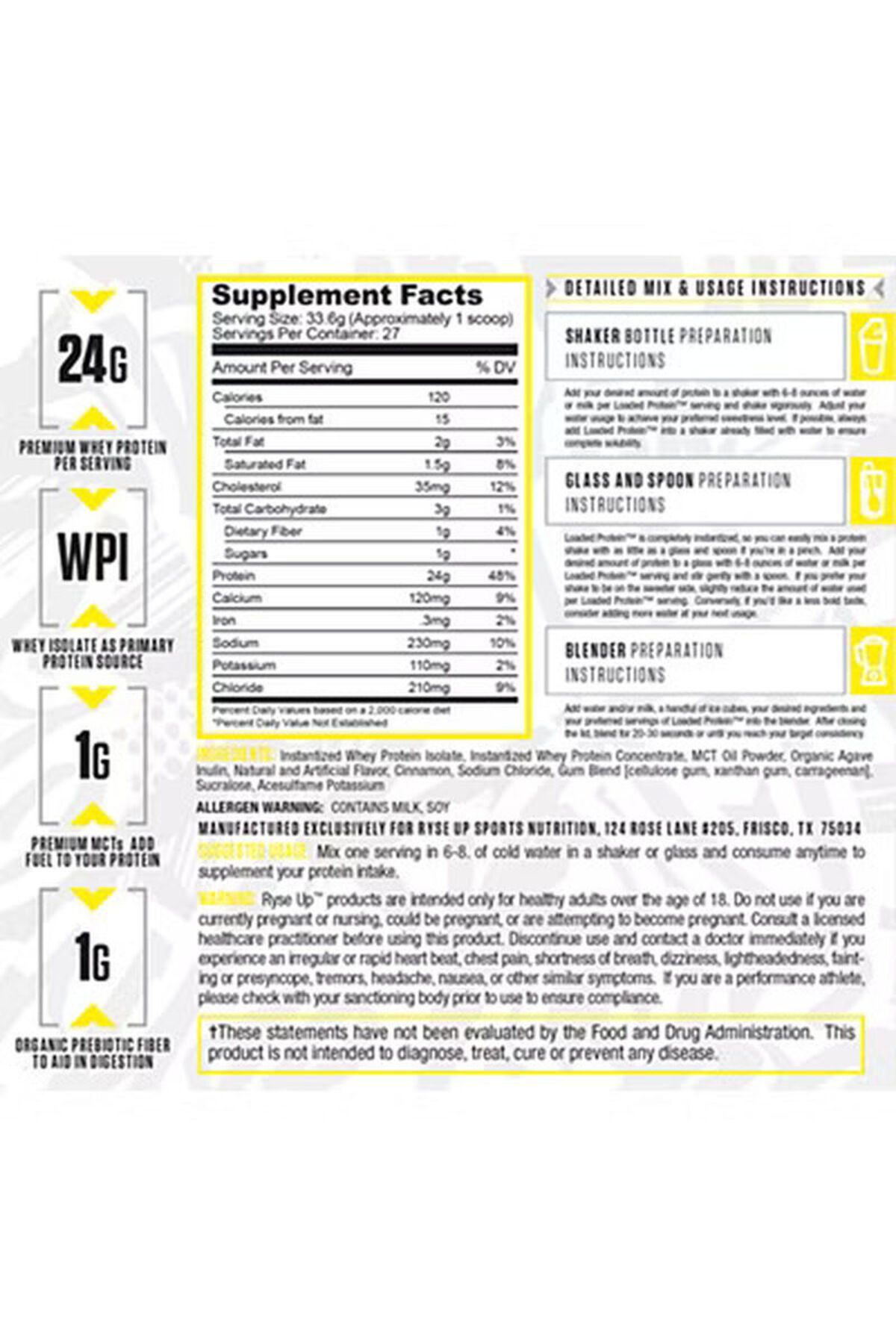 RYSE-, Protein Loaded, Premium Whey Protein 7