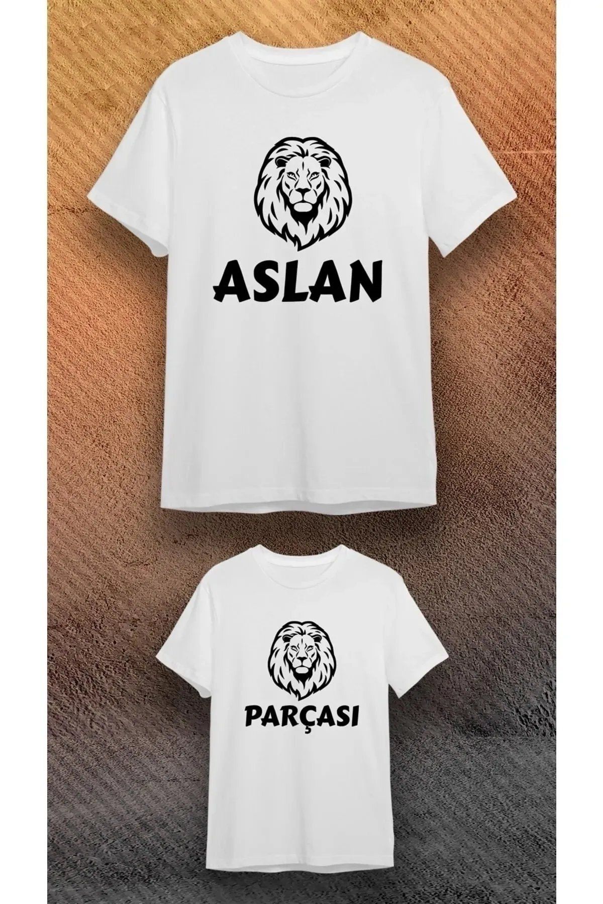 macklin Aslan Parçası Baskılı Baba Oğul T-Shirt (Tekli Üründür Kombin Yapılabilir Fiyatları Ayrı Ayrıdır)