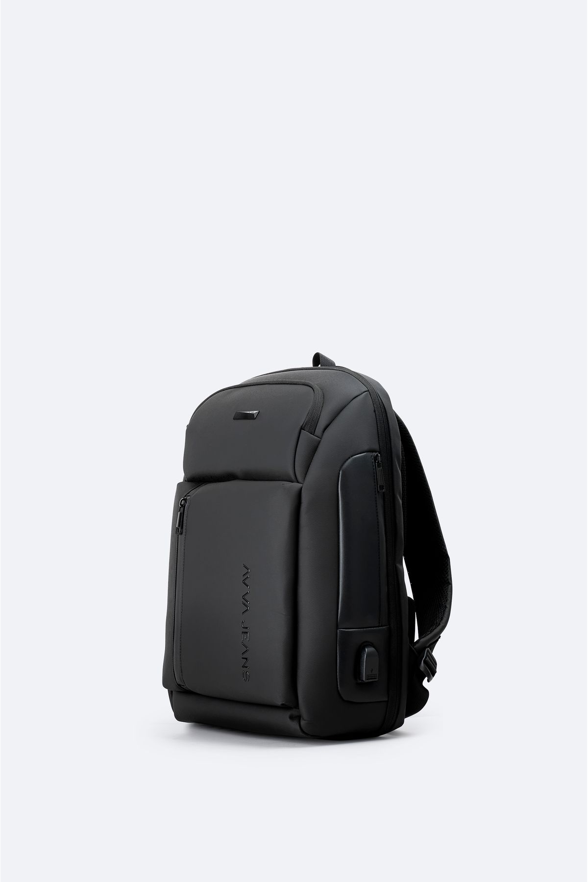 Avva-Men's Black Backpack with USB Cable Entry and Lock System A42Y9127 9