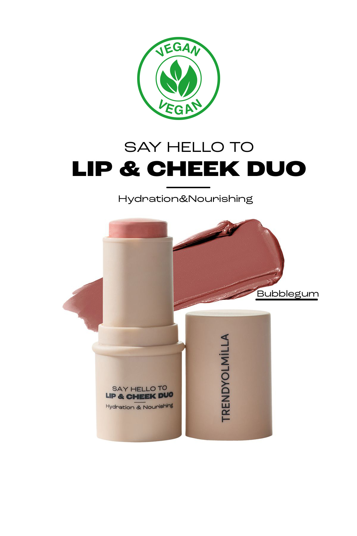 Trendyol Beauty Natural Looking Lip & Cheek Color Lip & Cheek Bubblegum with Jojoba Oil Tkzaw25Lk00001