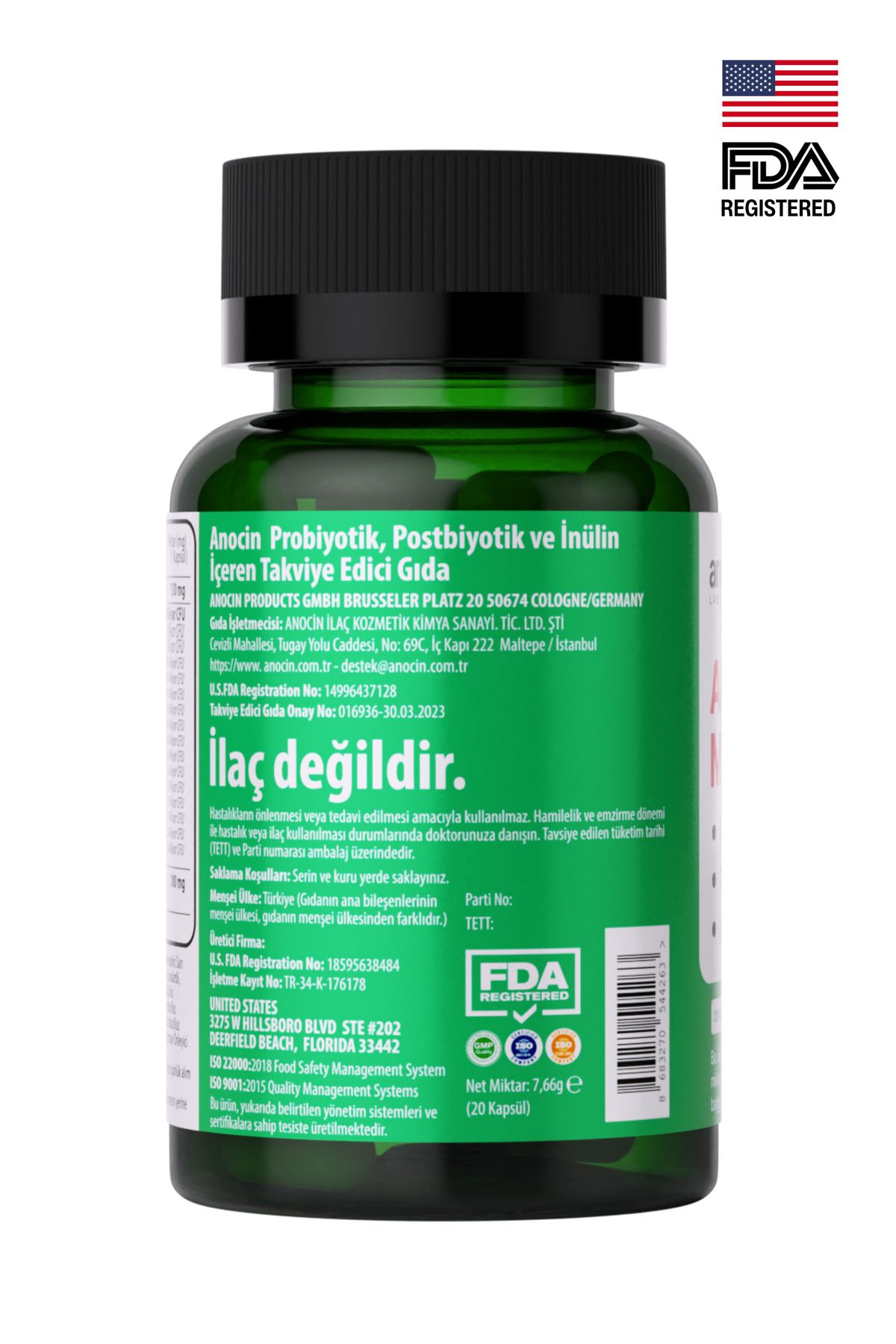 anocin-Akkermansia Muciniphila Probiotic - With Prebiotic and Postbiotic Attachments, Inulin Included, X6 Times More Akkermansia 4