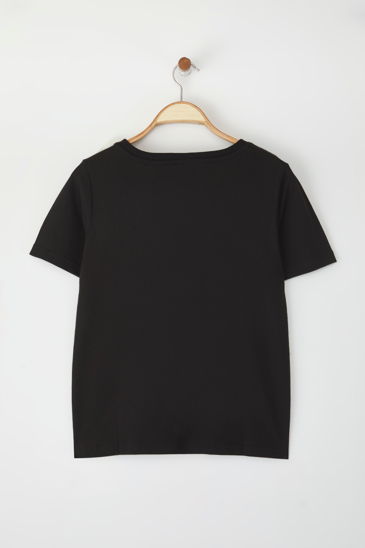 Trendyolmilla  Siyah Fiyonk Aksesuar Detaylı Oversize/Geniş Kalıp Örme T-Shirt TWOSS25TS00044 - Görsel 7