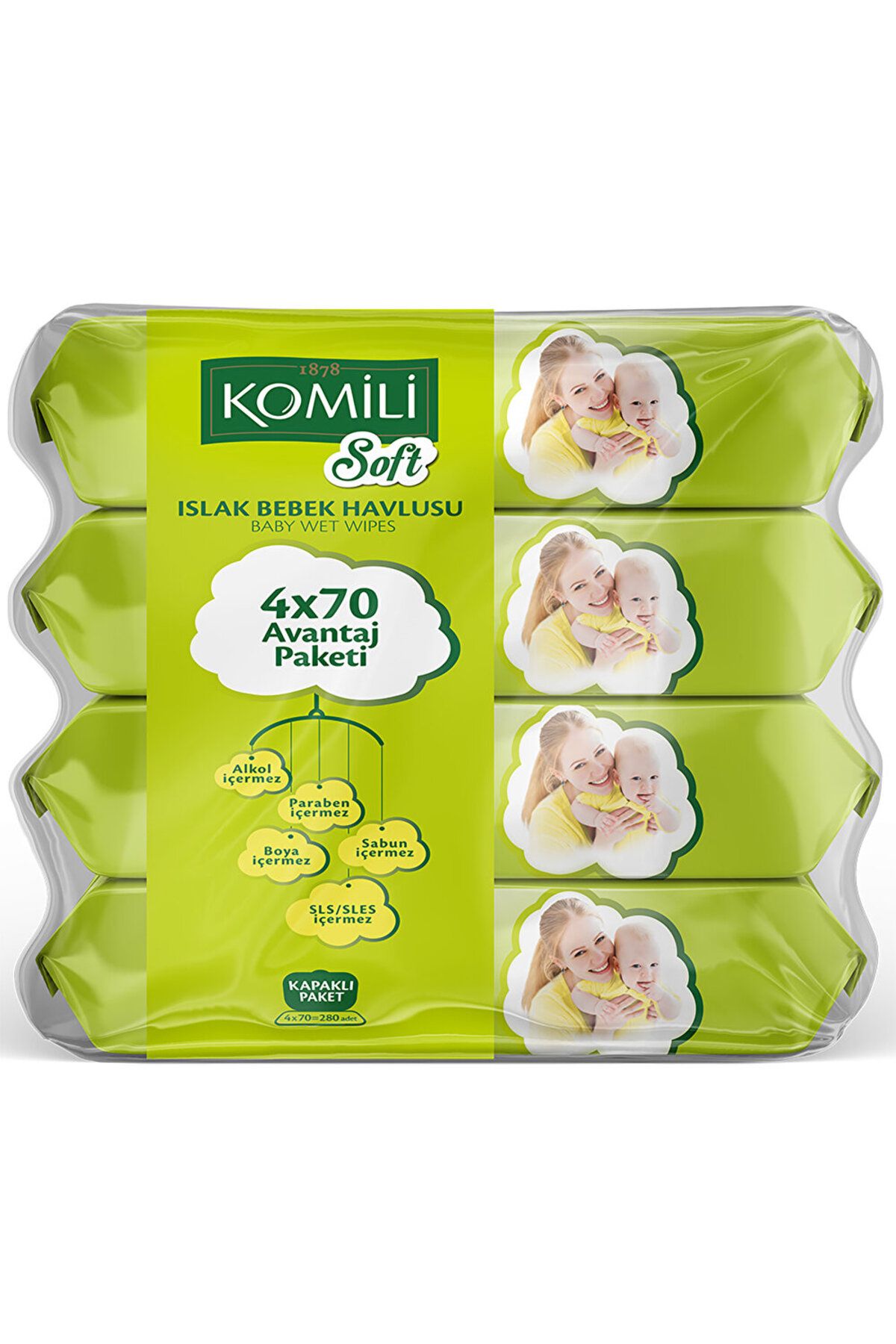 Komili Soft Bebek Islak Mendil 4x70 Adet