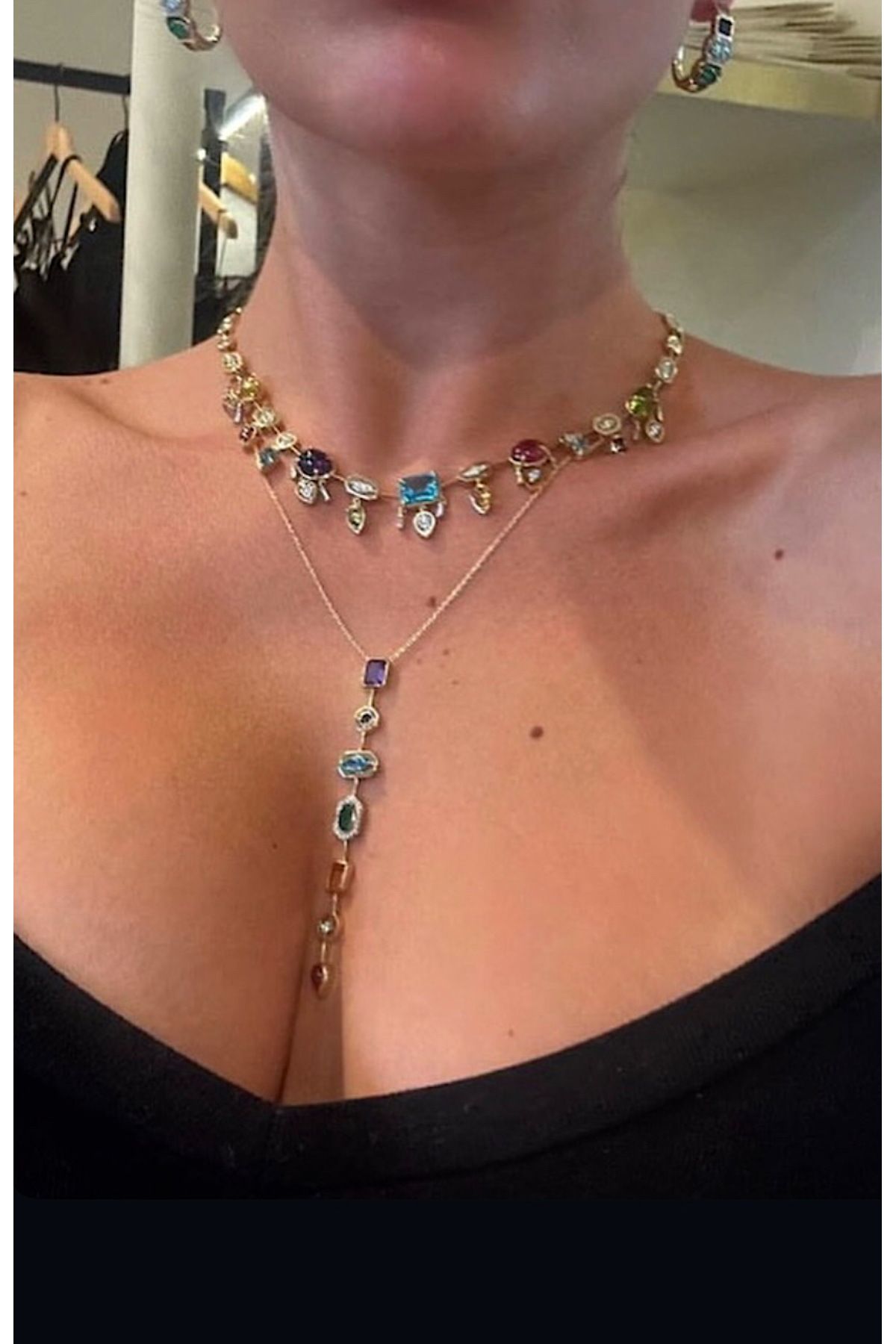 Glowelier Melis Goral 7 Element Y Kolye | gold renk