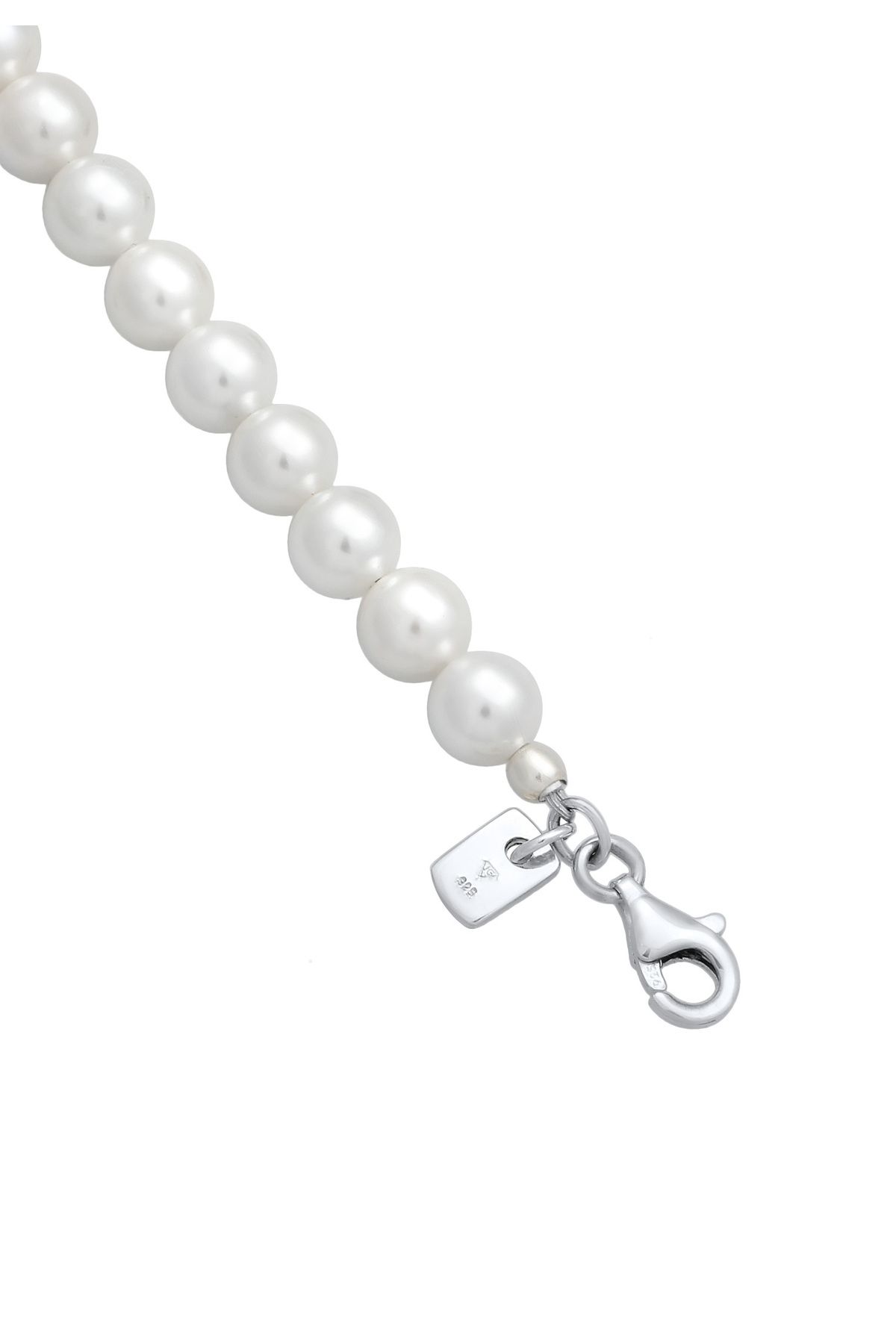 KUZZOI-Necklace Necklace with Pearls Men Shell Core Pearls White 925 Sterling Silver 50 cm 4