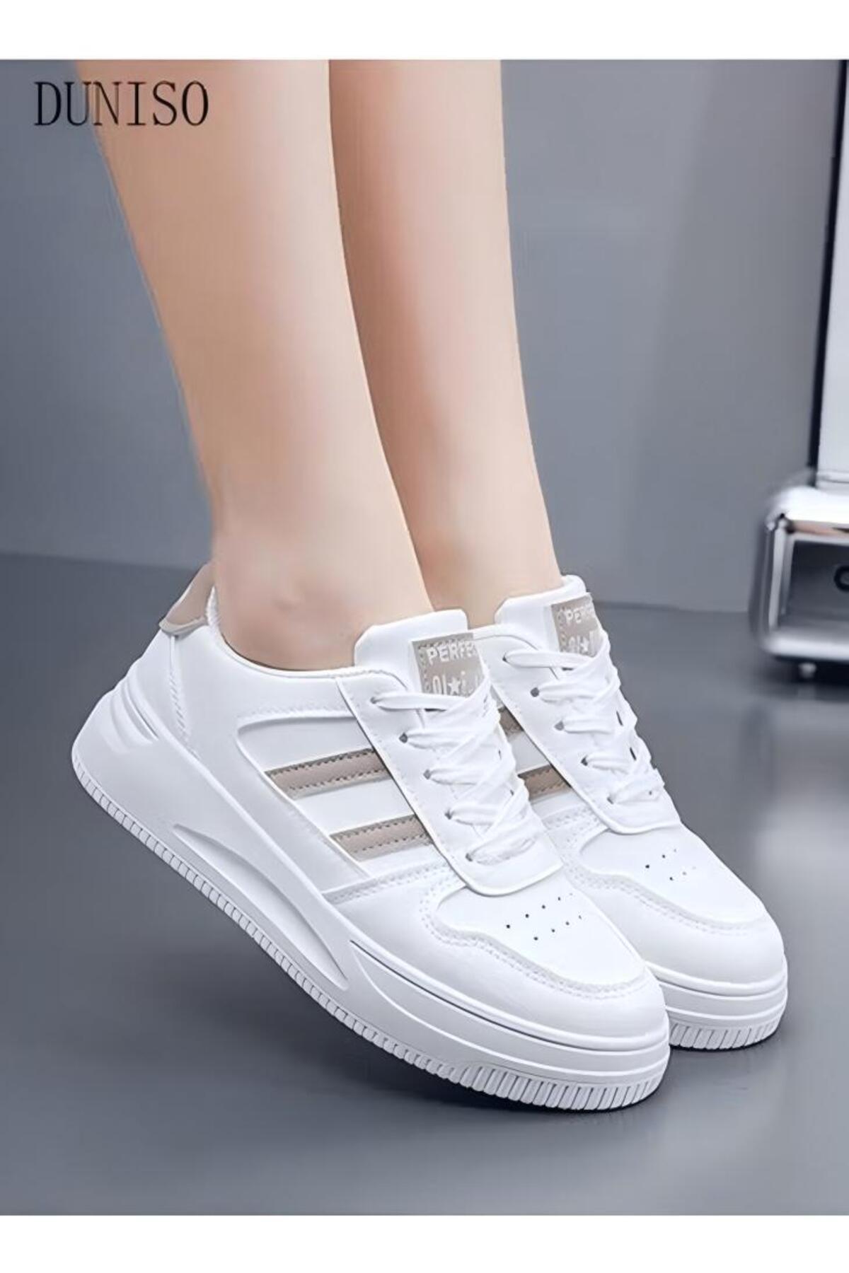 Generic-Duniso Women's Fashion Sneakers Lace-up Canvas Breathable Flat Classic Student Shoes 3