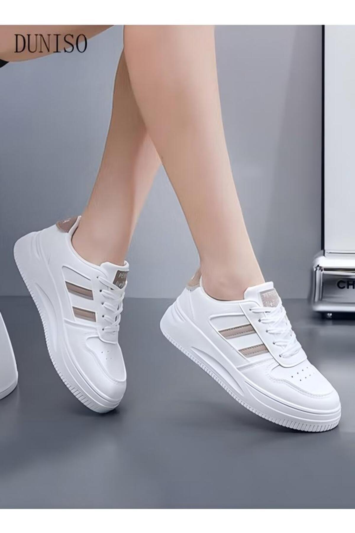 Generic-Duniso Women's Fashion Sneakers Lace-up Canvas Breathable Flat Classic Student Shoes 4
