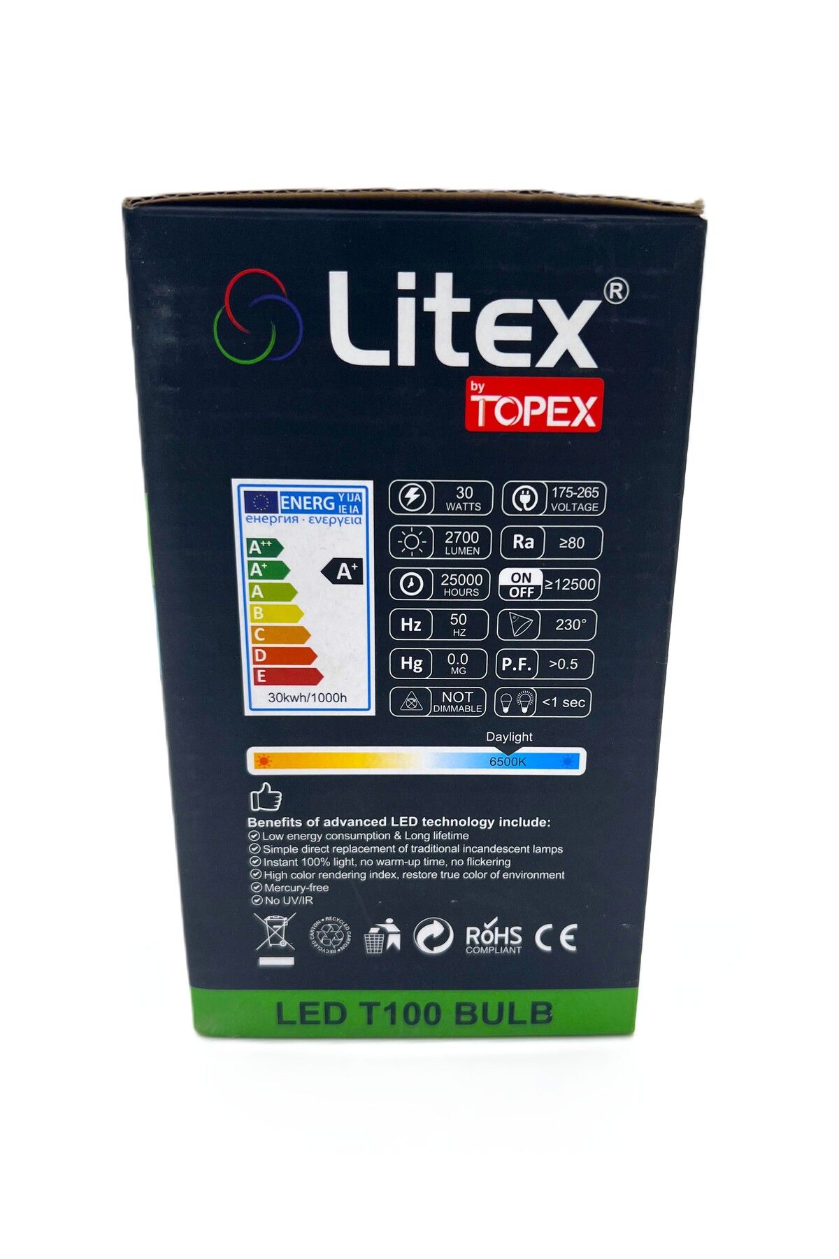Generic-Litex 30W LED Bulb E27, 6500K Cool White, Polycarbonate Diffuser Energy Efficient Light 3