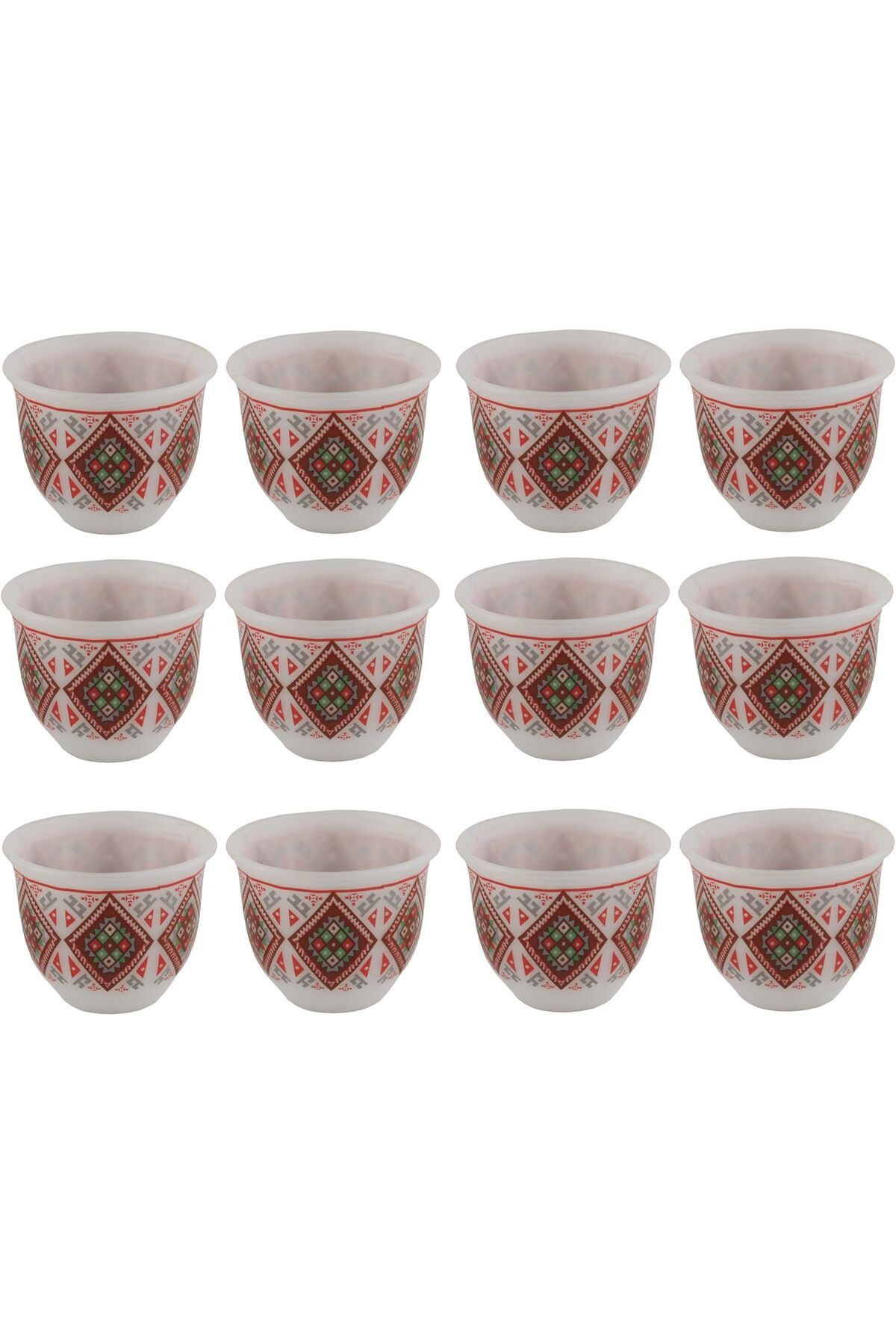 ALSAIF-Set Of 12 New Java Mugs From , Medium Size, Gray, Ceramic 1