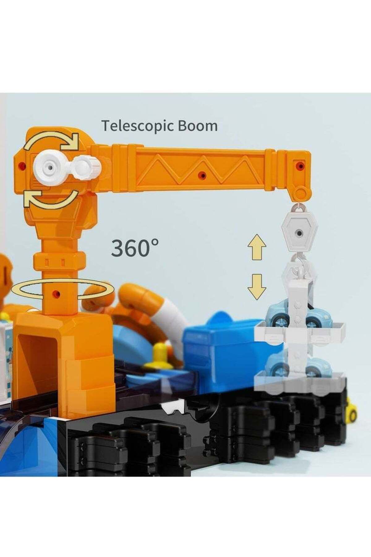 COOYA-Multifunctional transformable bus toy,two modes,with tracks,crane arms and lights,adjustable,blue 2