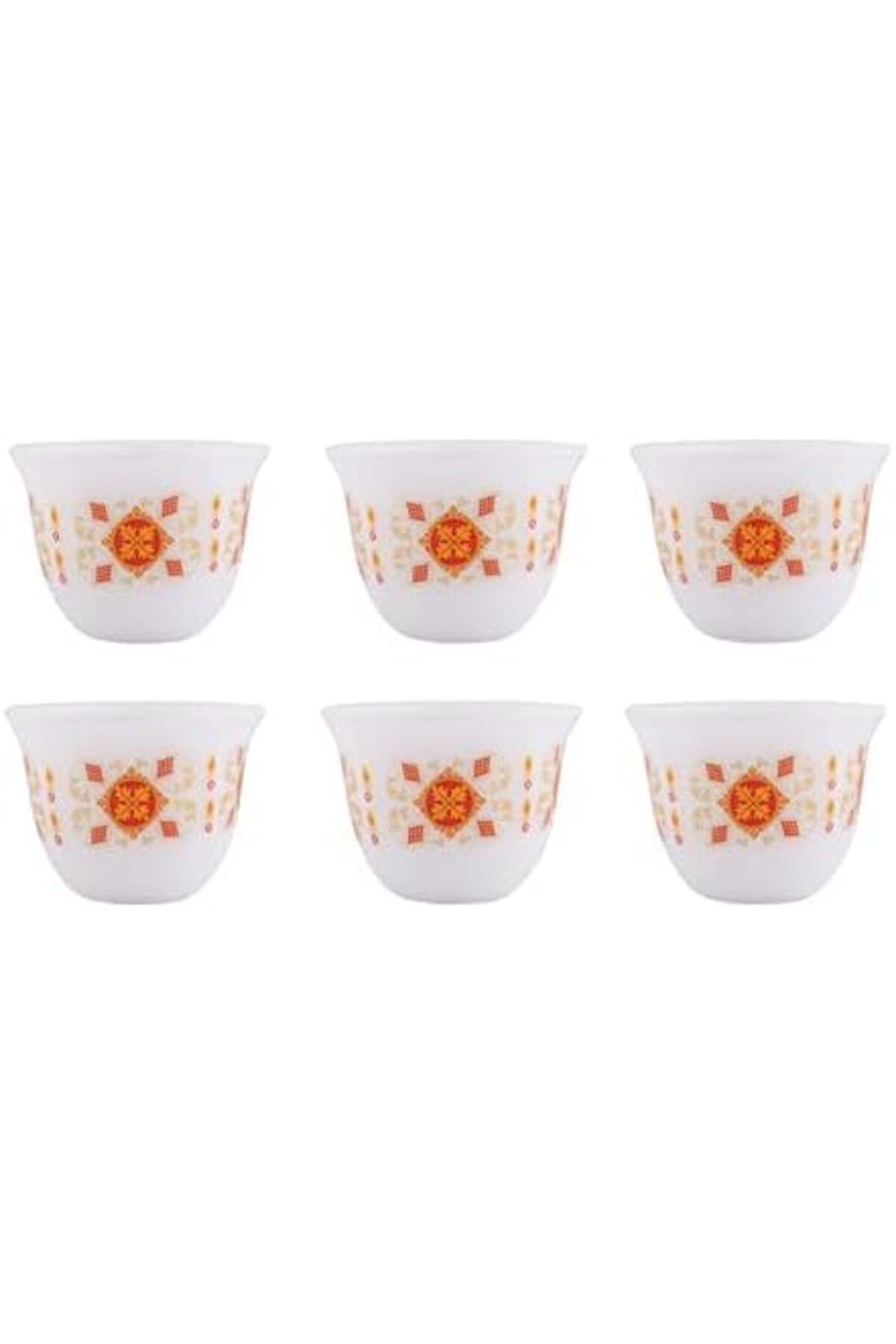 ALSAIF-Java Cup Set, 3 Pieces With Sword Design, Set Of 6 From Al Saif, Size L, Multi Colors 2