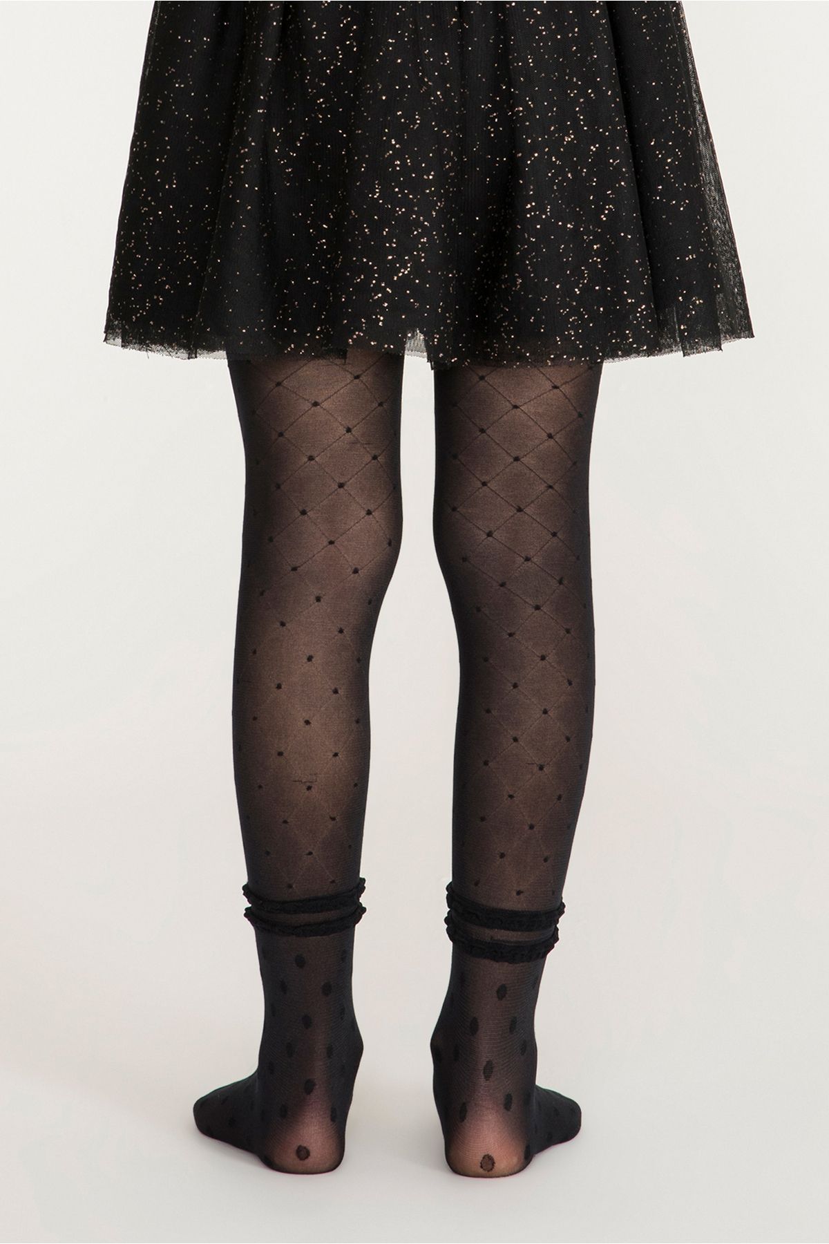 Penti-Black Girls Patterned Pantyhose 2