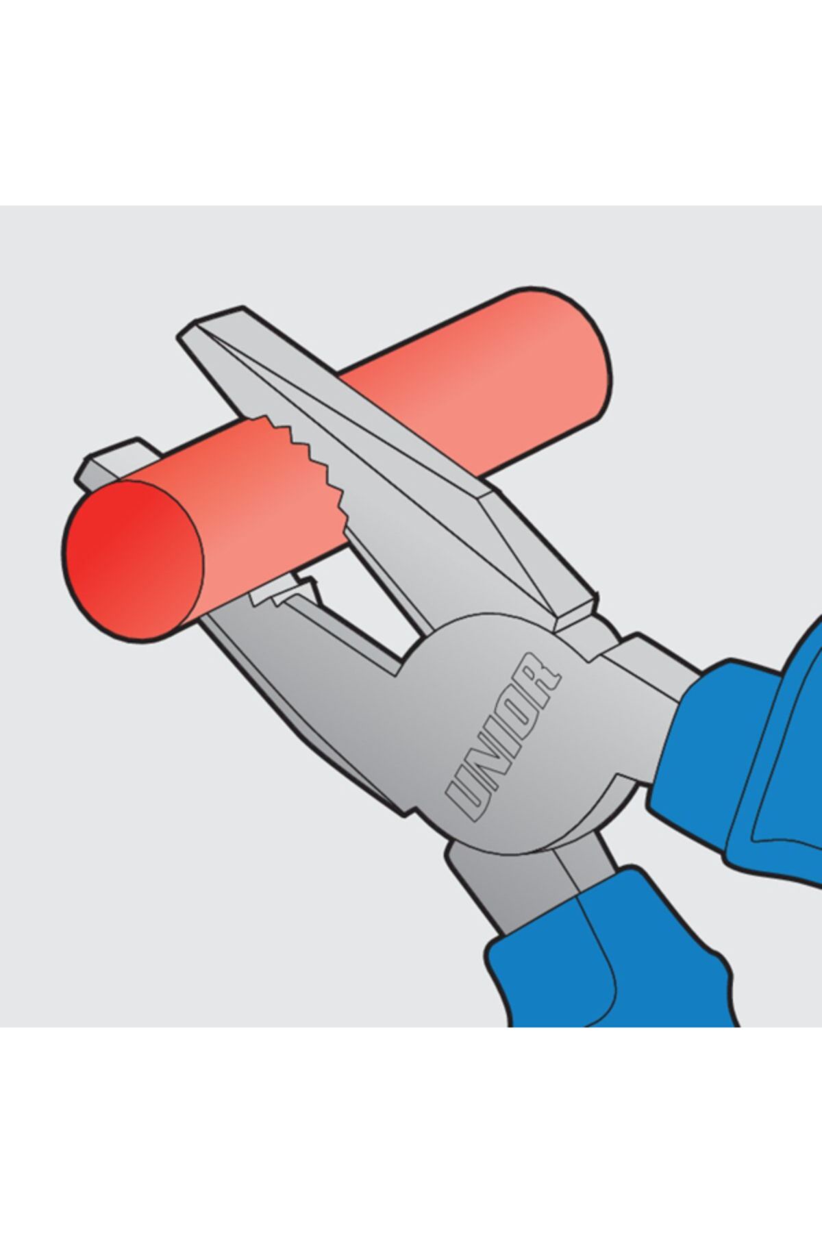 Unior-406/1BI Handles Combination Plier with Semicircle and Cutting Edge 18cm 3