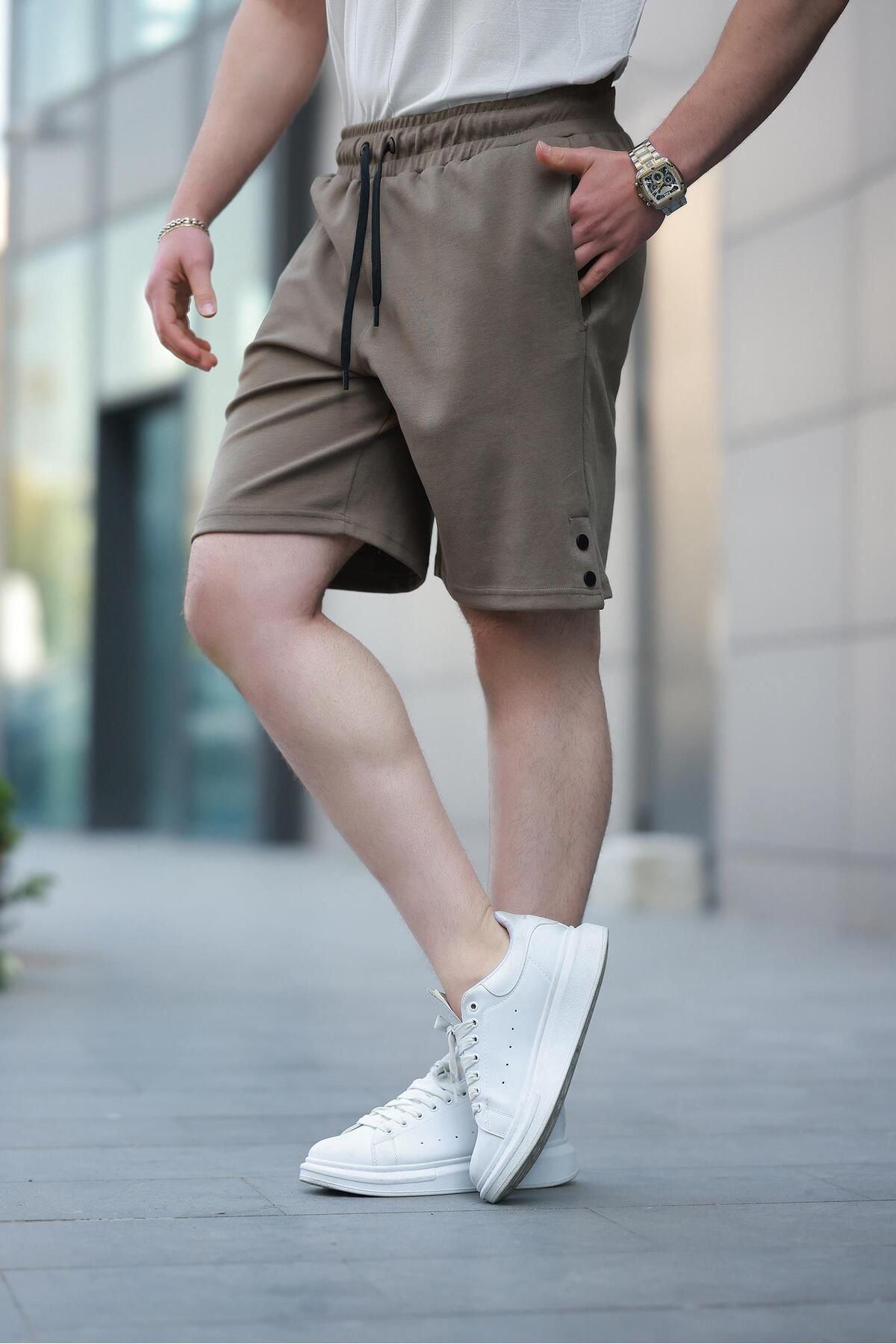 Madmext-Brown Basic Men's Shorts E6567 4