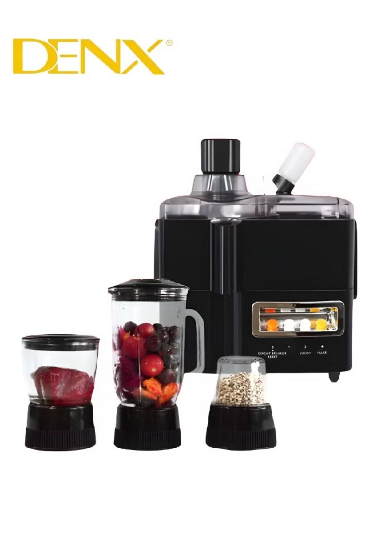 Denx-معالج طعام 4 في 1 مع 29 وظيفة (خلاط، مطحنة، معالج طعام، مفرمة) DX2500 2