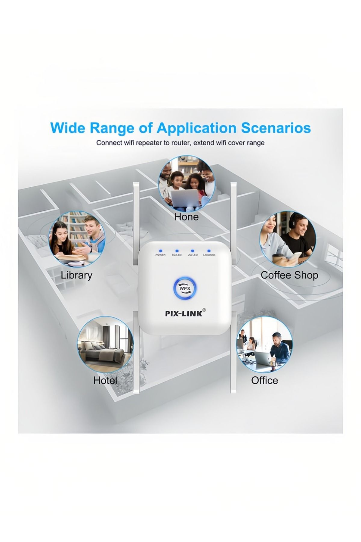 COOYA-1200Mbps WiFi Repeater,2500ft and 4xHigh Gain External Antenna with 2x2dbi Antennas,360 Coverage 7