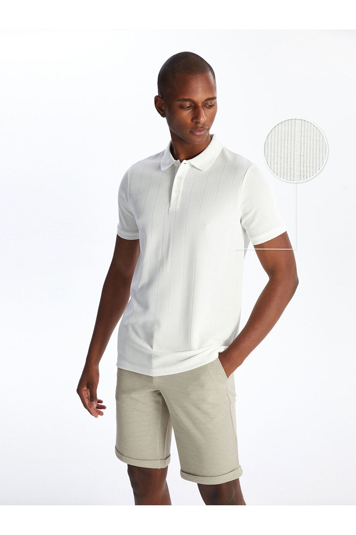LC Waikiki Polo Yaka Kısa Kollu Erkek Dokulu Tişört