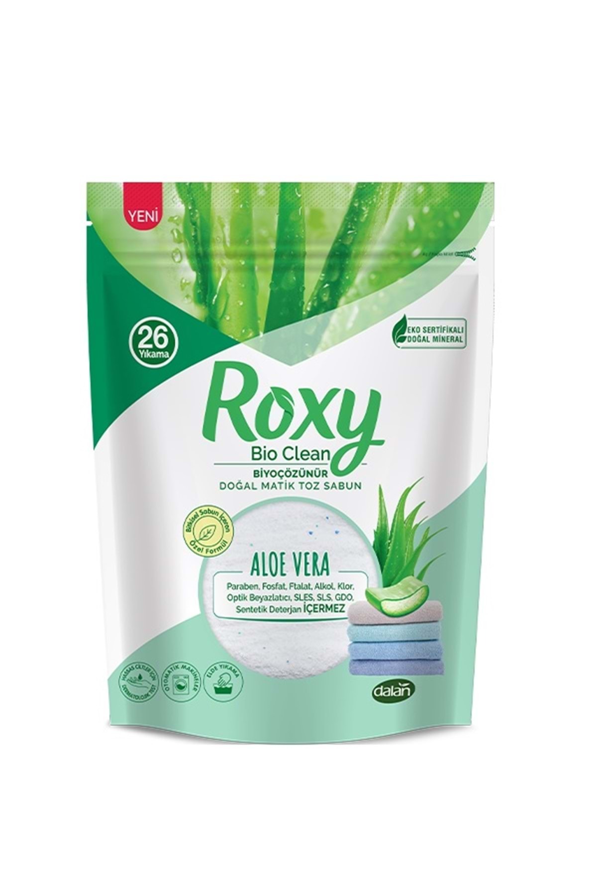 Dalan Roxy Bio Clean Matik Sabun Tozu 800GR Aloe Vera (5 Li Set) (130 Yıkama) fotoğrafı 2 (önizleme)