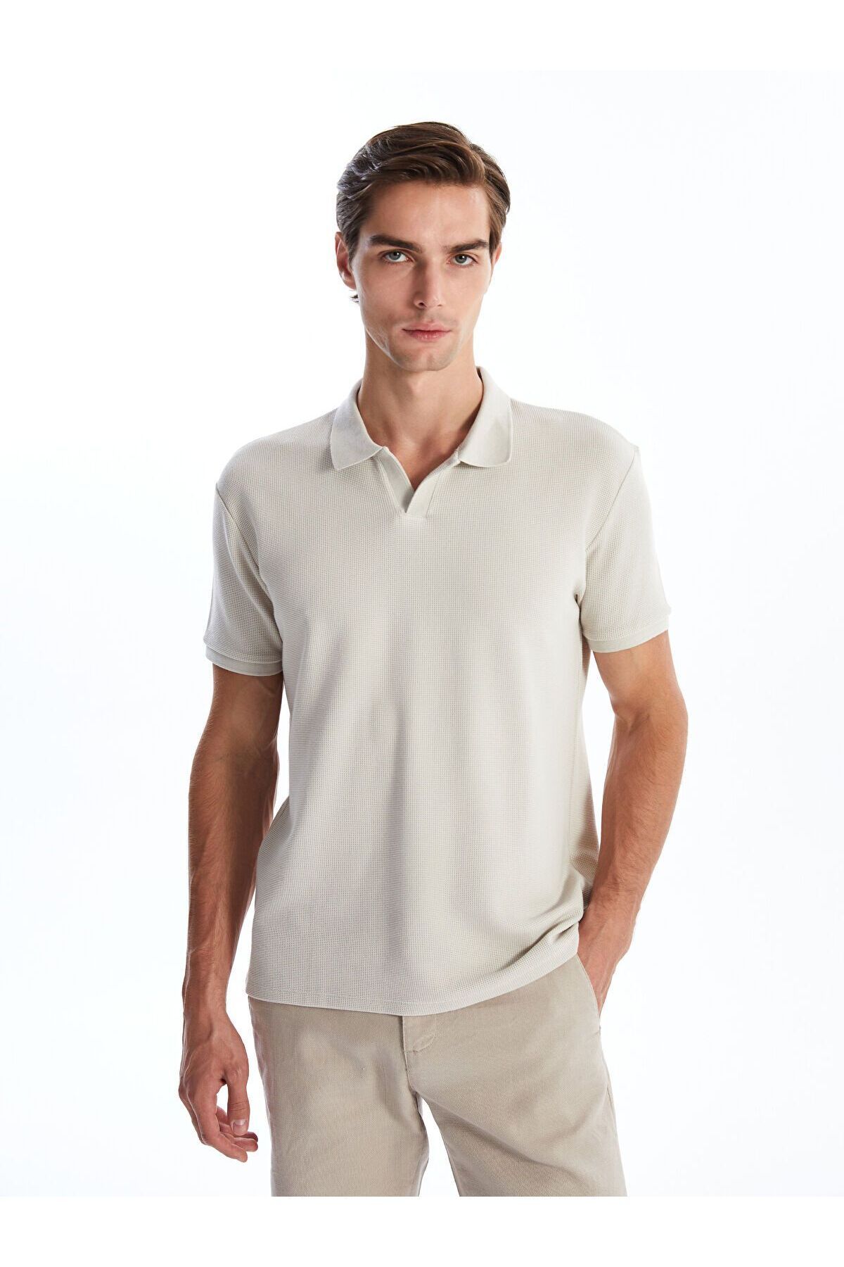 LC Waikiki Polo Yaka Kısa Kollu Penye Erkek Dokulu Tişört