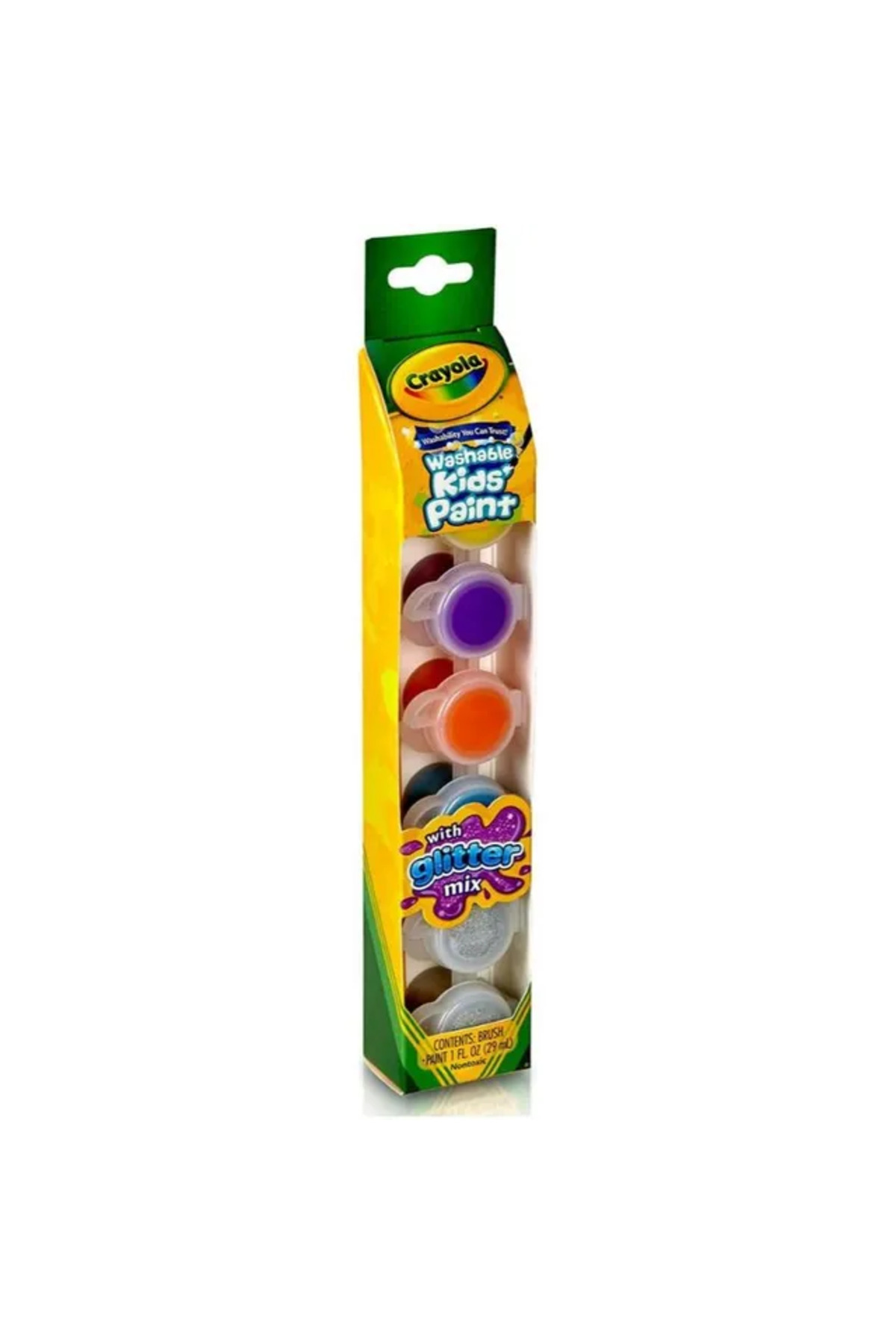 ظروف رنگ قابل شستشو کودکان با جلوه‌های اکلیلی ۶ عددی